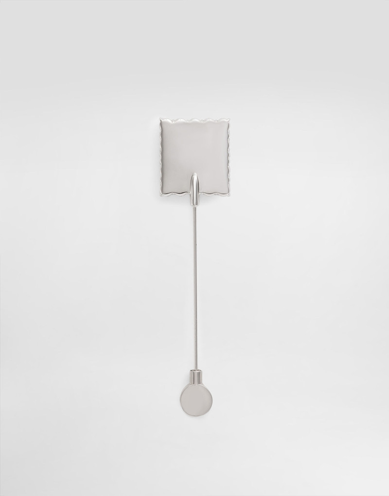 Dolce & Gabbana Rhinestone-detailed metal brooch with logo outlook