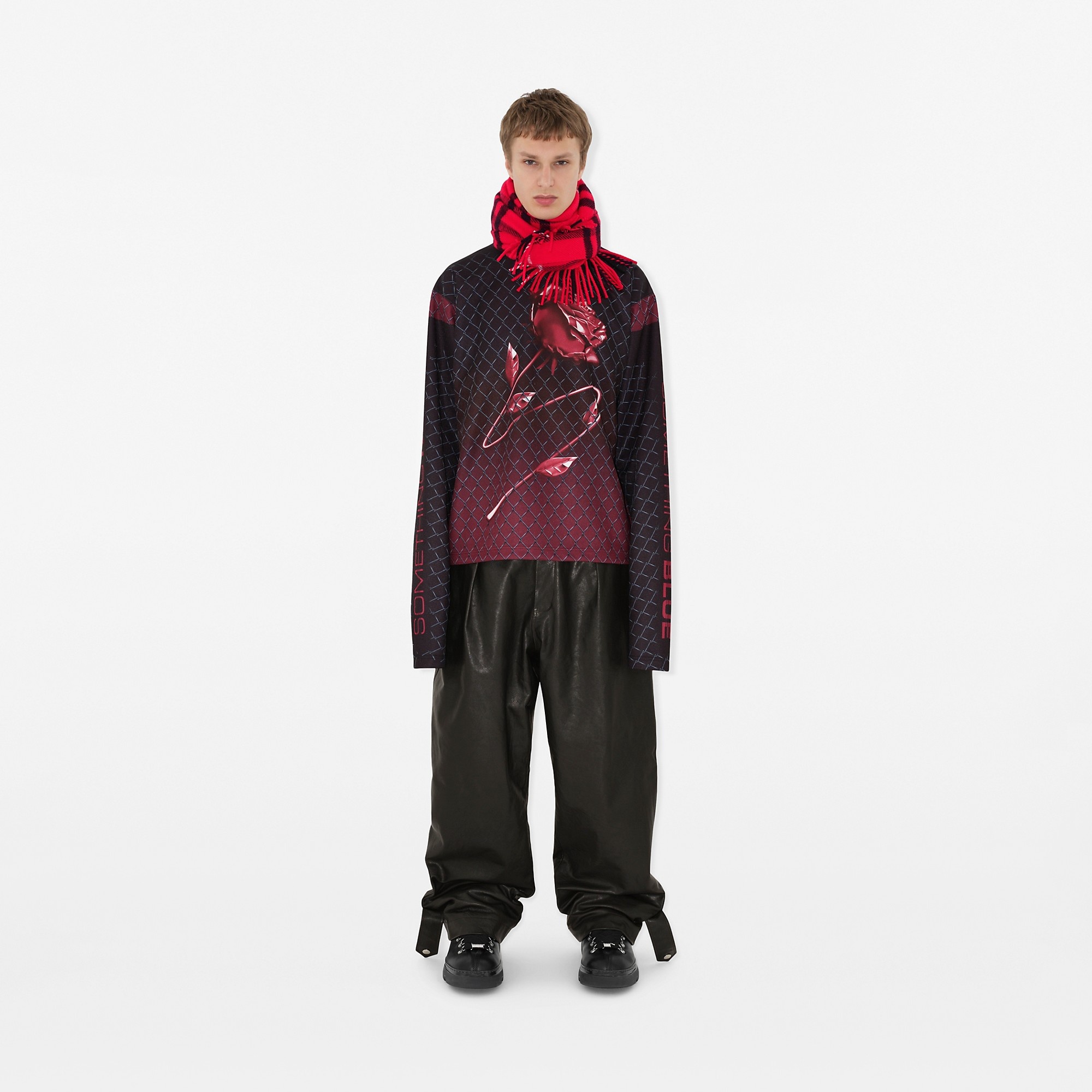 Check Wool Cashmere Scarf - 2