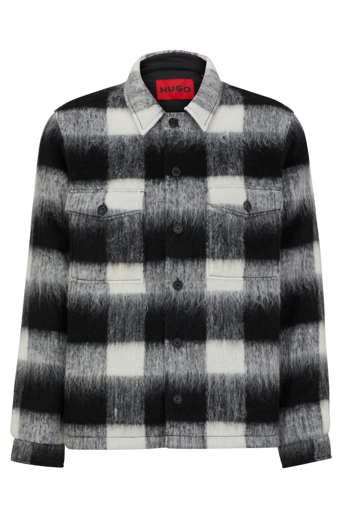 OVERSIZE-FIT OVERSHIRT IN GLEN-CHECK WOOL-EFFECT FABRIC - 1