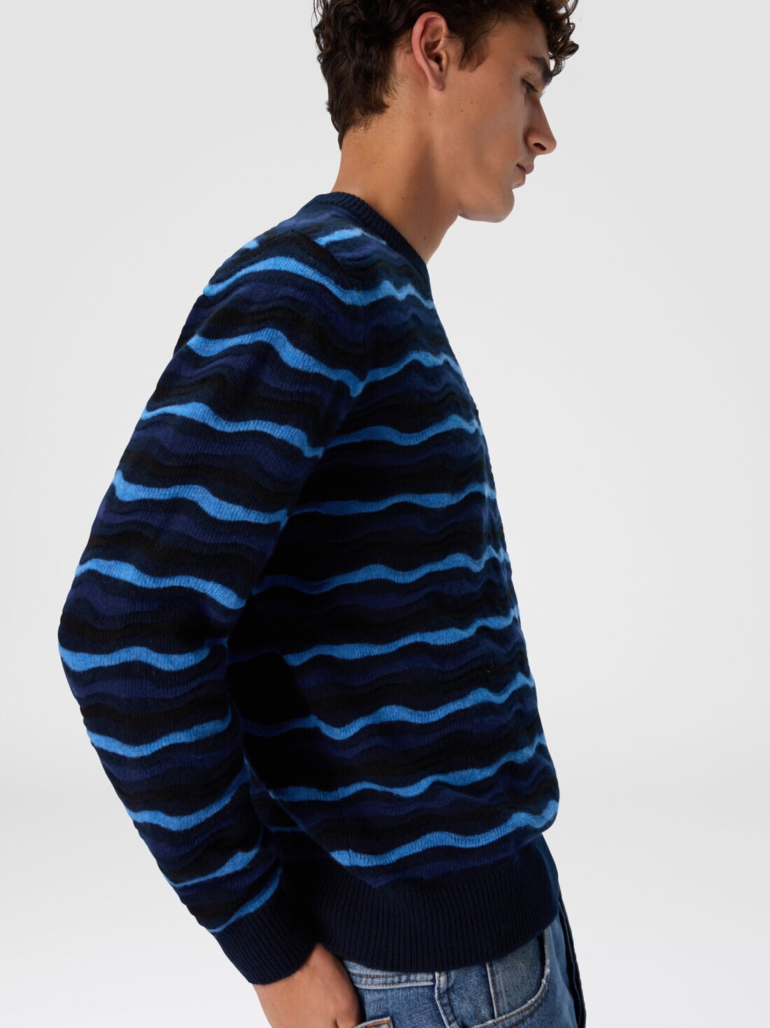 Short Sleeve Polo with Geometric Zigzag Pattern - 4
