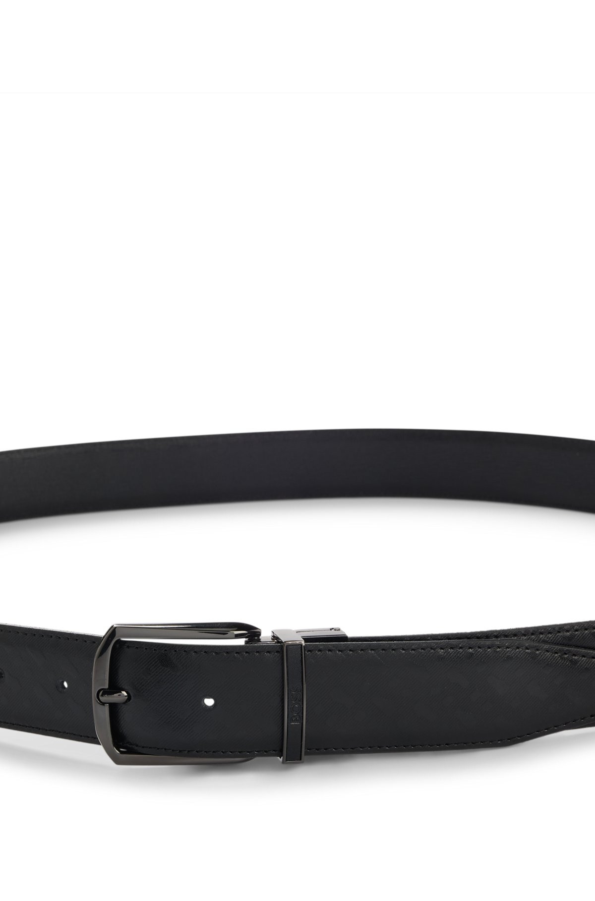 REVERSIBLE BELT IN MONOGRAMMED AND STRUCTURED ITALIAN LEATHER - 4