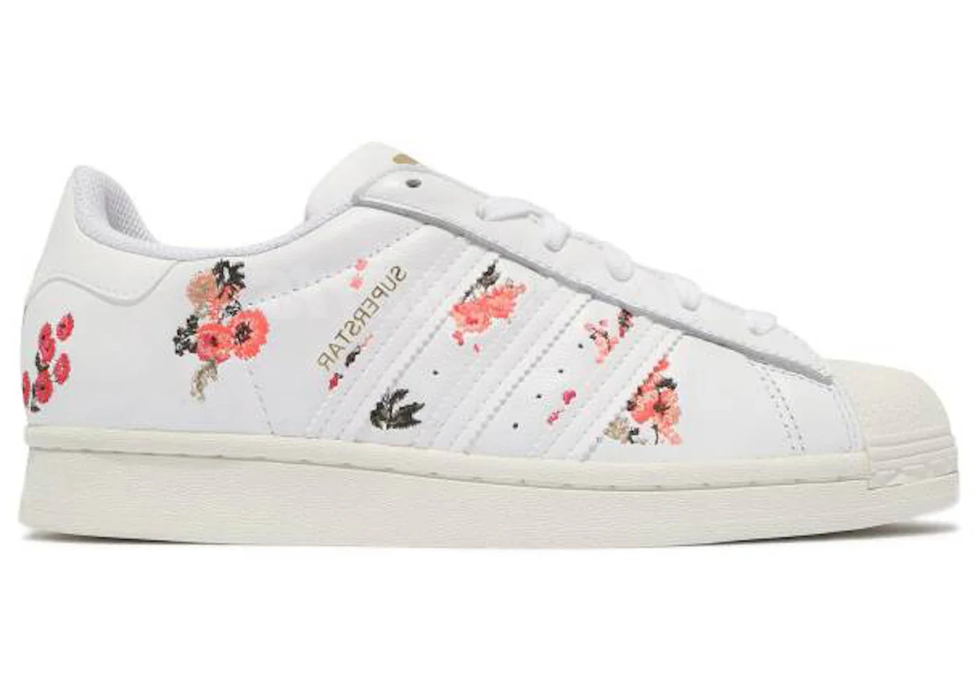 adidas Superstar White Floral (Women's) - 1