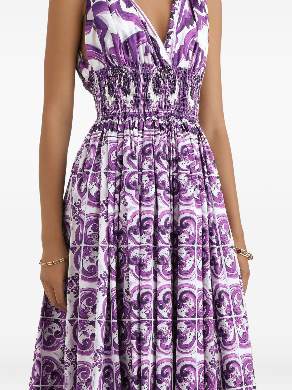 Maiolica-print midi dress - 4