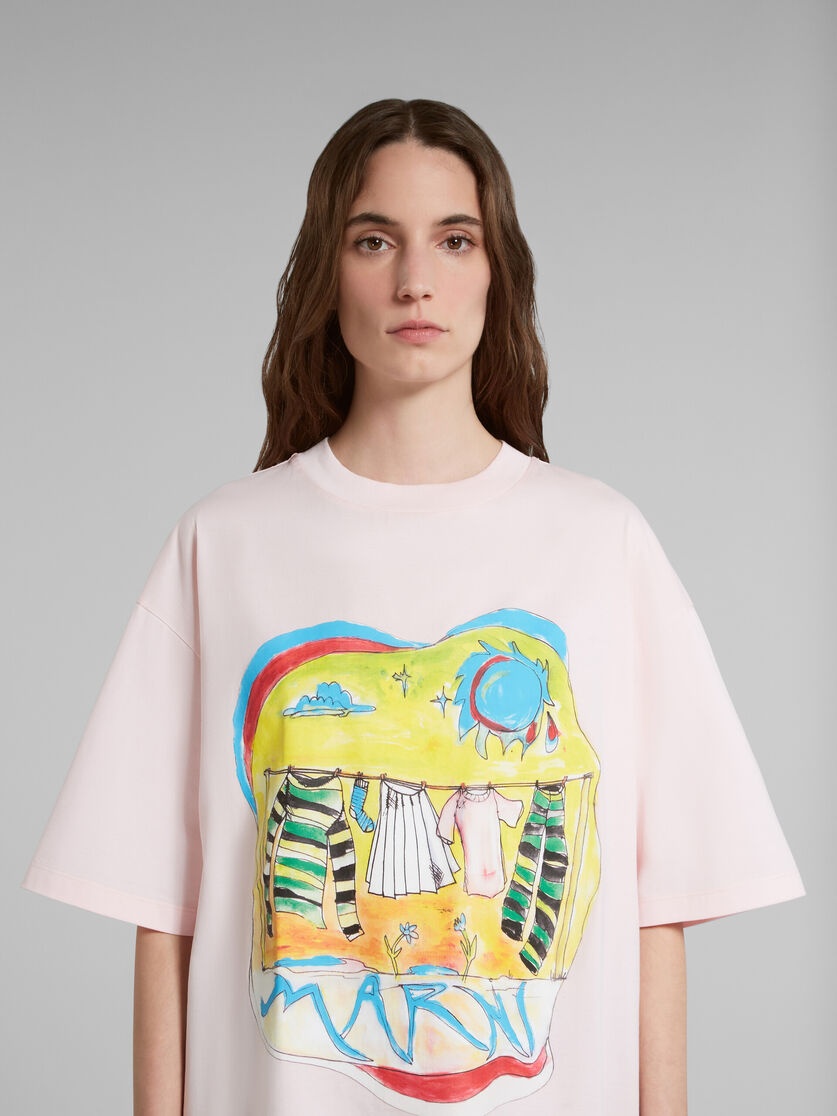PINK T-SHIRT WITH SUN DRY PRINT - 4