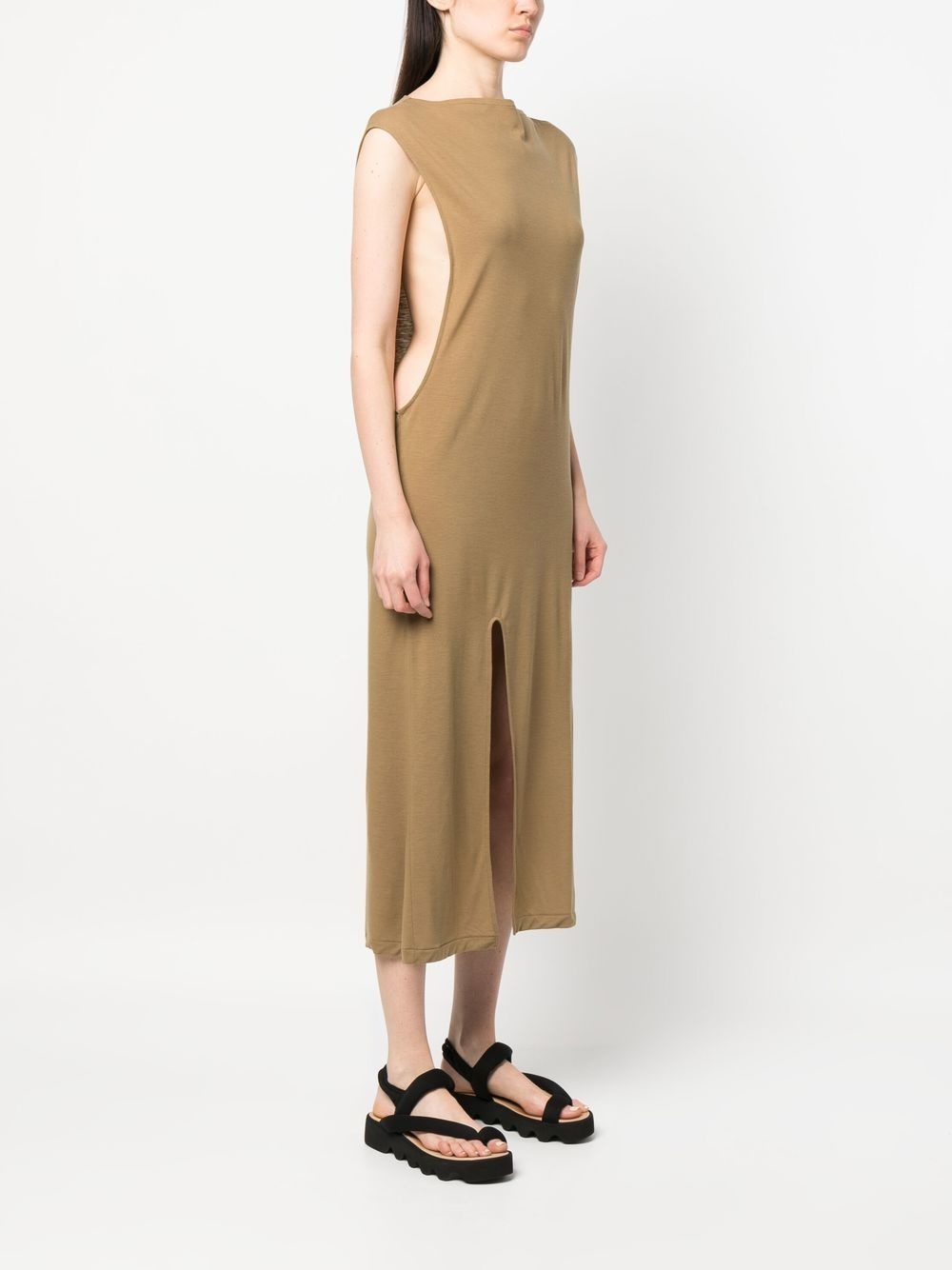 front-slit cut-out dress - 3