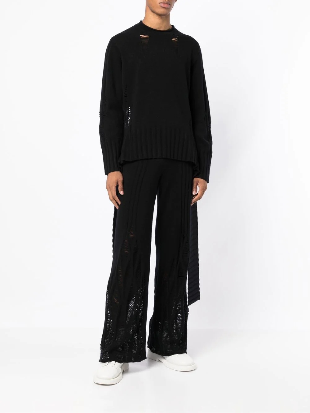 distressed-finish knitted jumper - 3