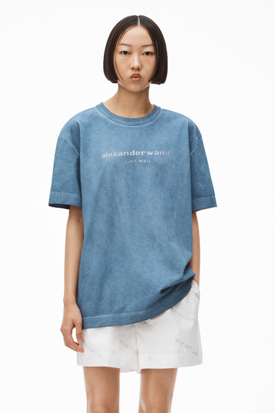 Alexander Wang HOTFIX LOGO TEE IN HIGH TWIST JERSEY outlook