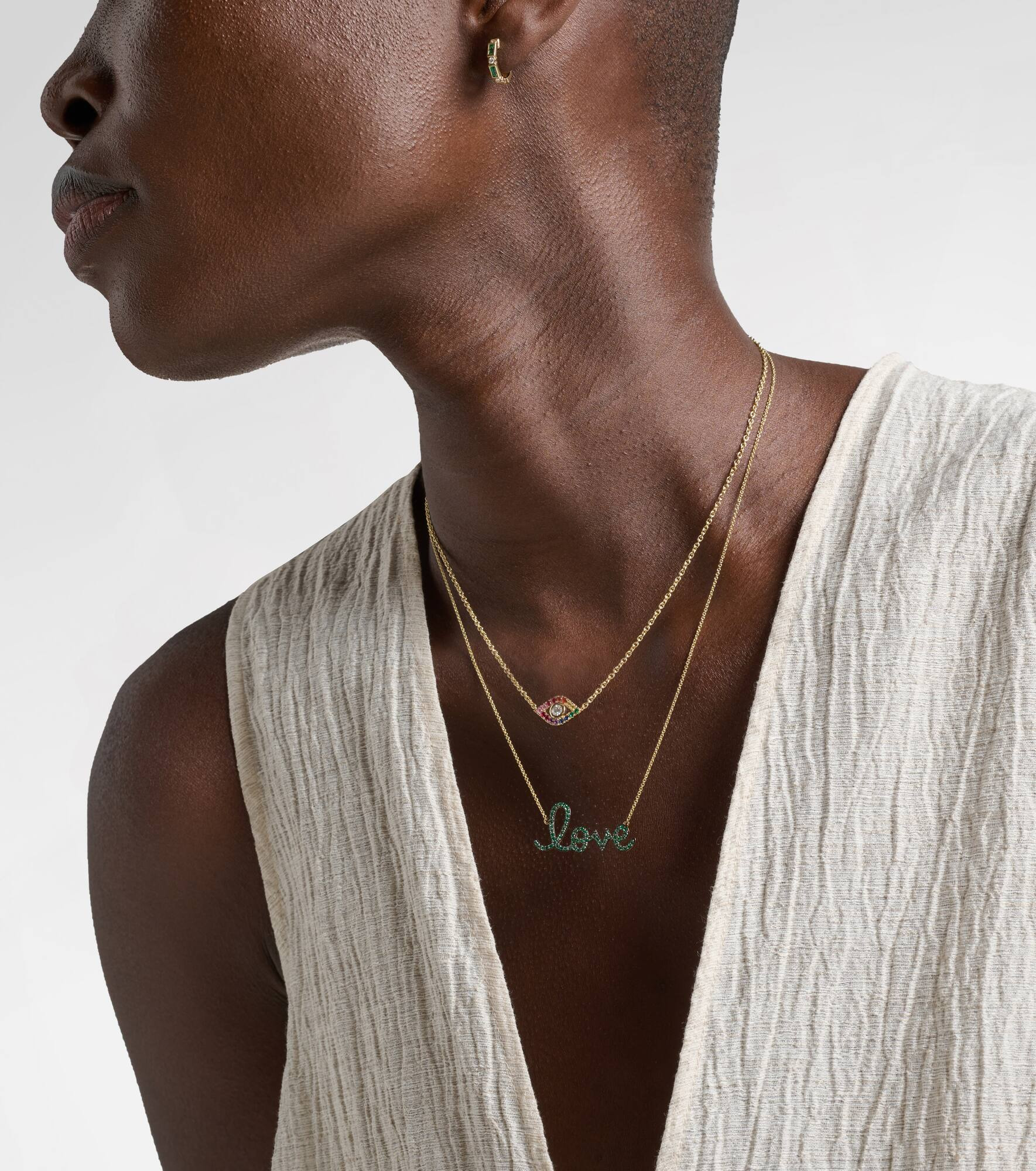 Love 14kt gold necklace with diamonds - 2
