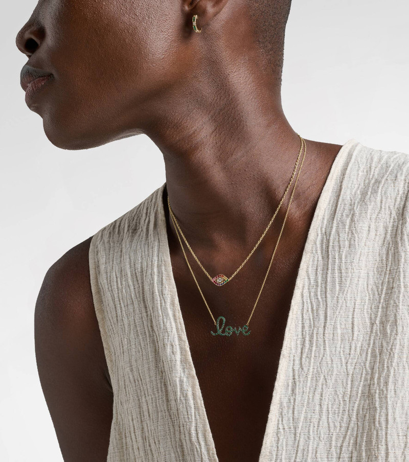 SYDNEY EVAN Love 14kt gold necklace with diamonds outlook