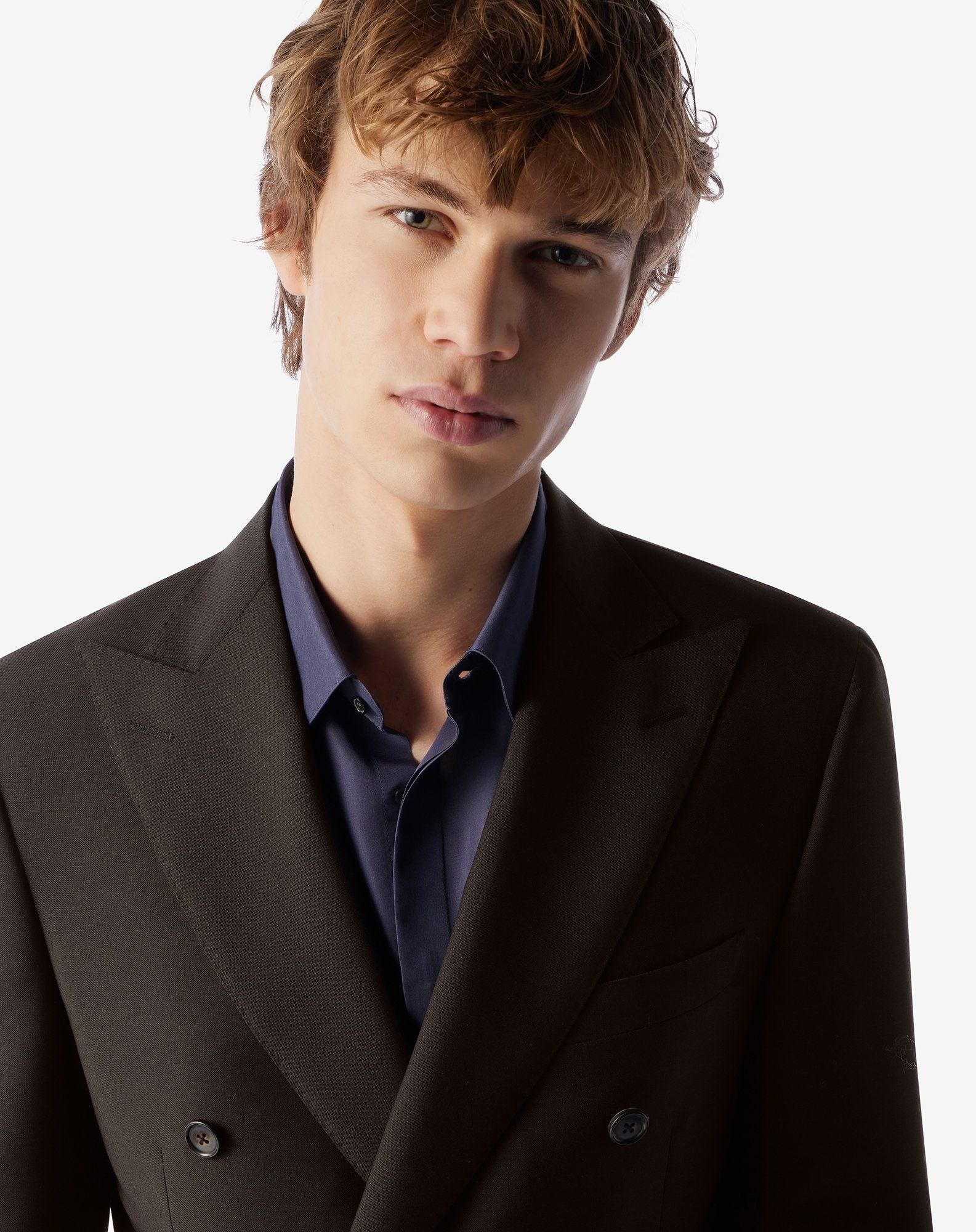 Dark brown wool and mohair suit - 4