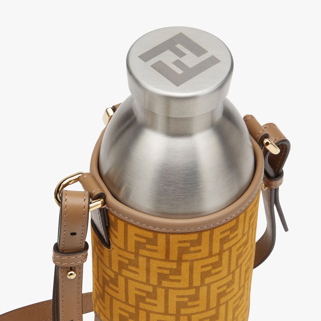 Yellow suede bottle holder - 3