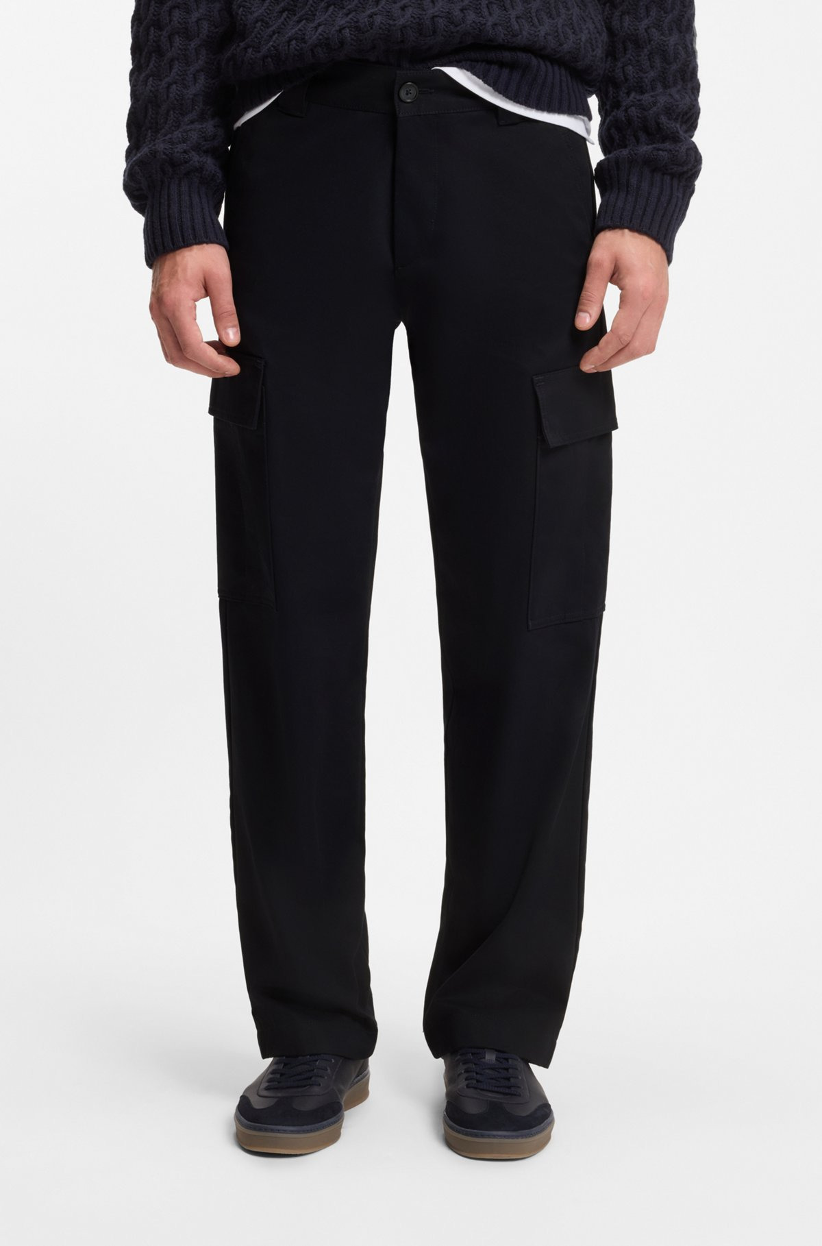 BECKHAM X BOSS CARGO TROUSERS IN MICRO-PATTERNED COTTON - 2