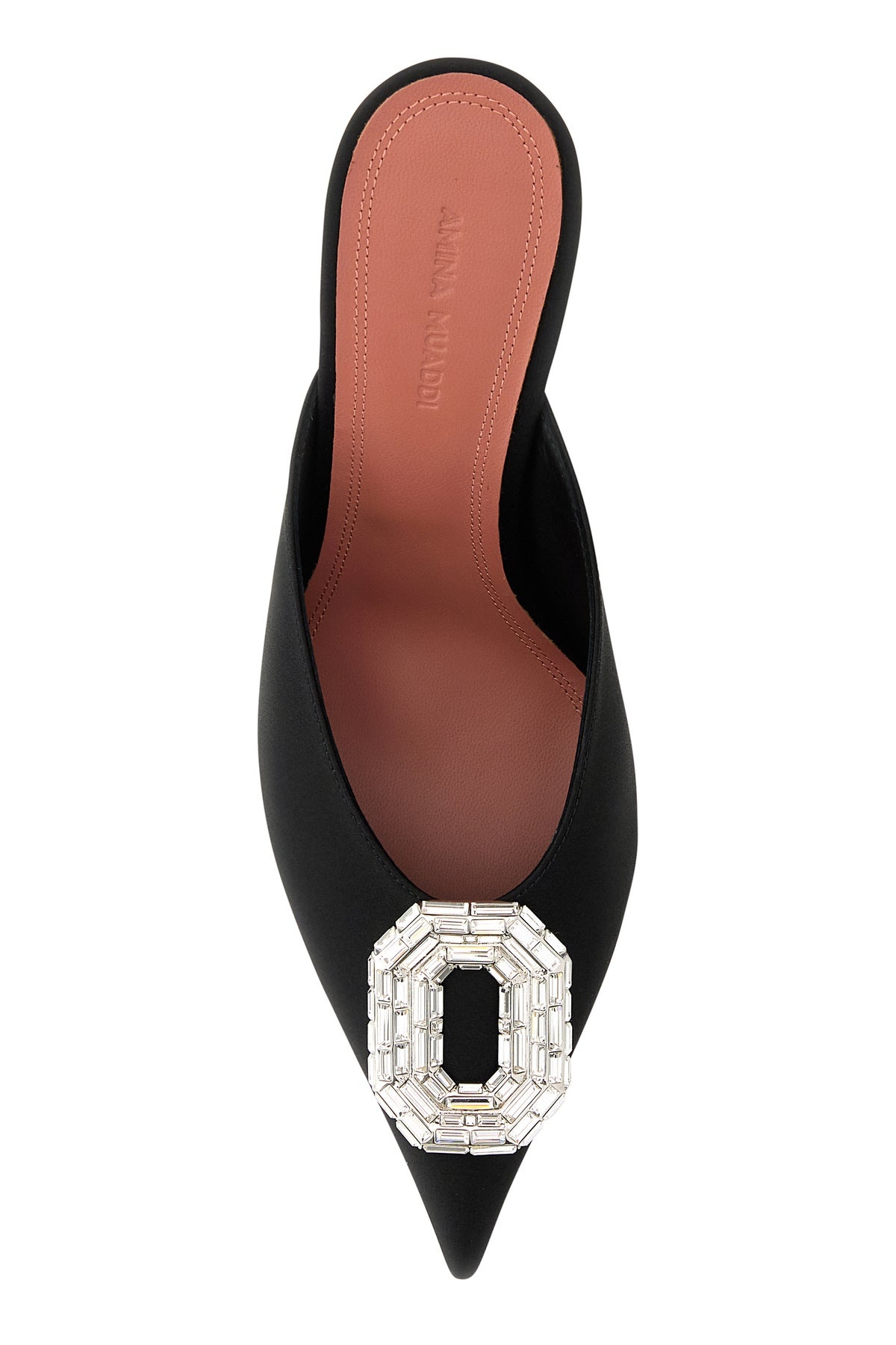 Black satin Camelia mules - 4