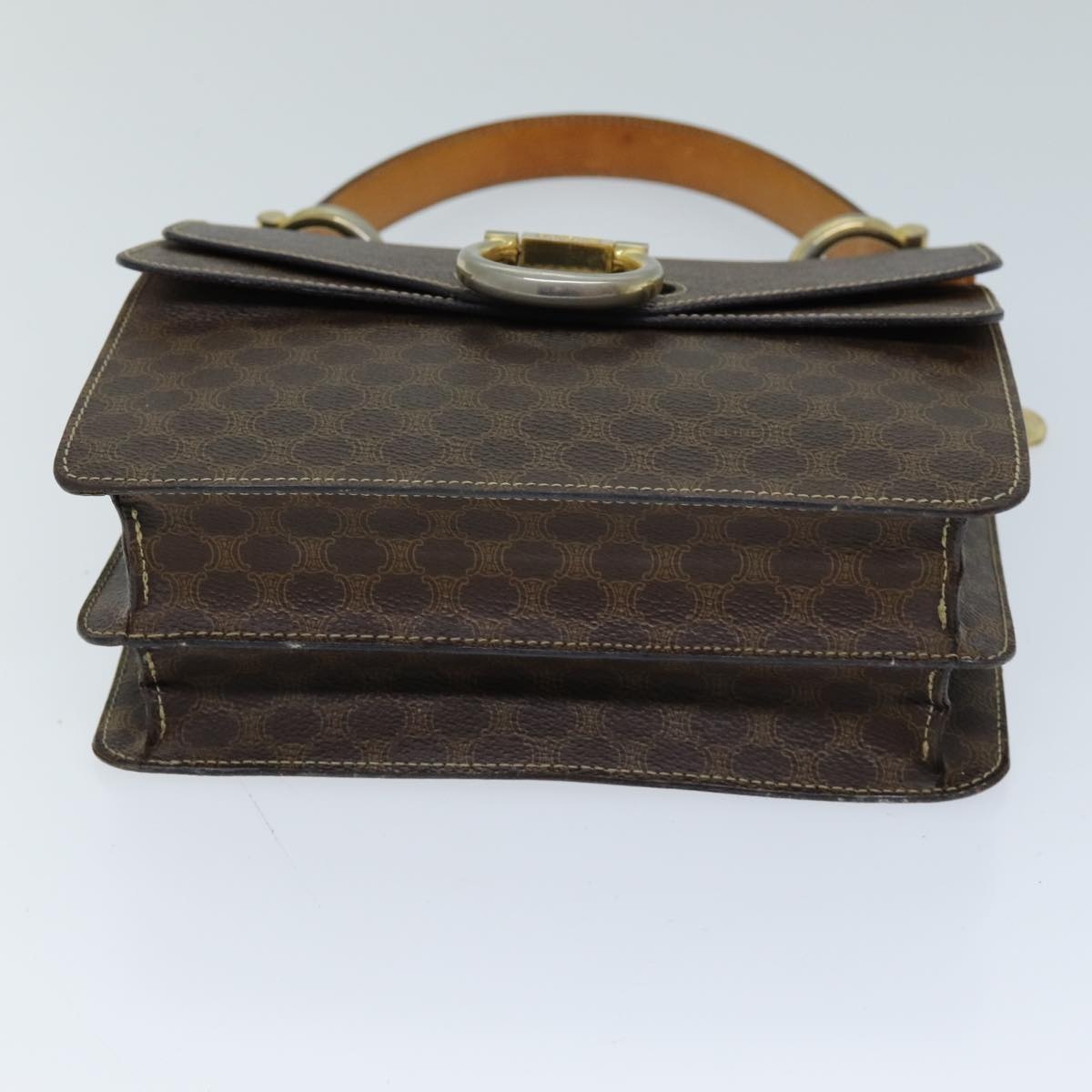 CELINE Macadam Canvas Hand Bag Pvc Brown - 5