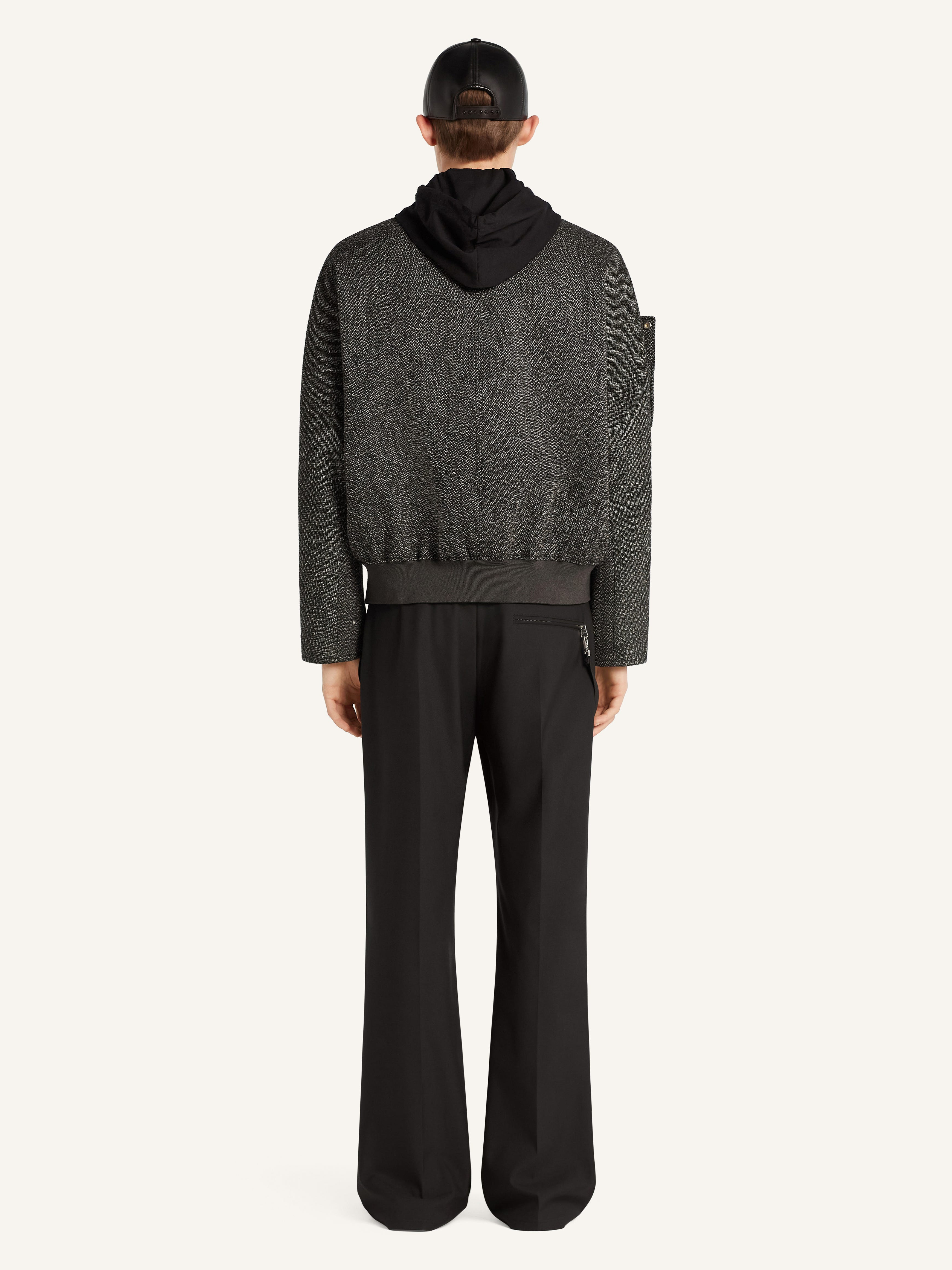 EMBROIDERED CAVIAR BOMBER JACKET - 4