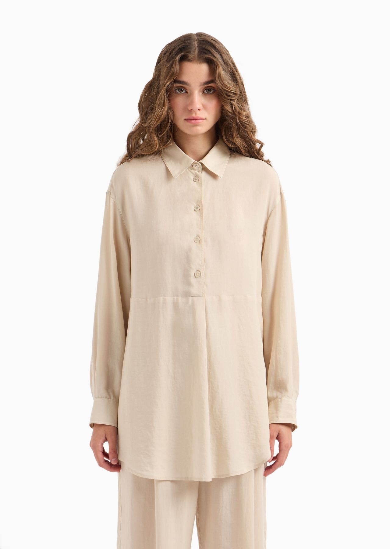 Oversized shirt in fluid cotton - 2