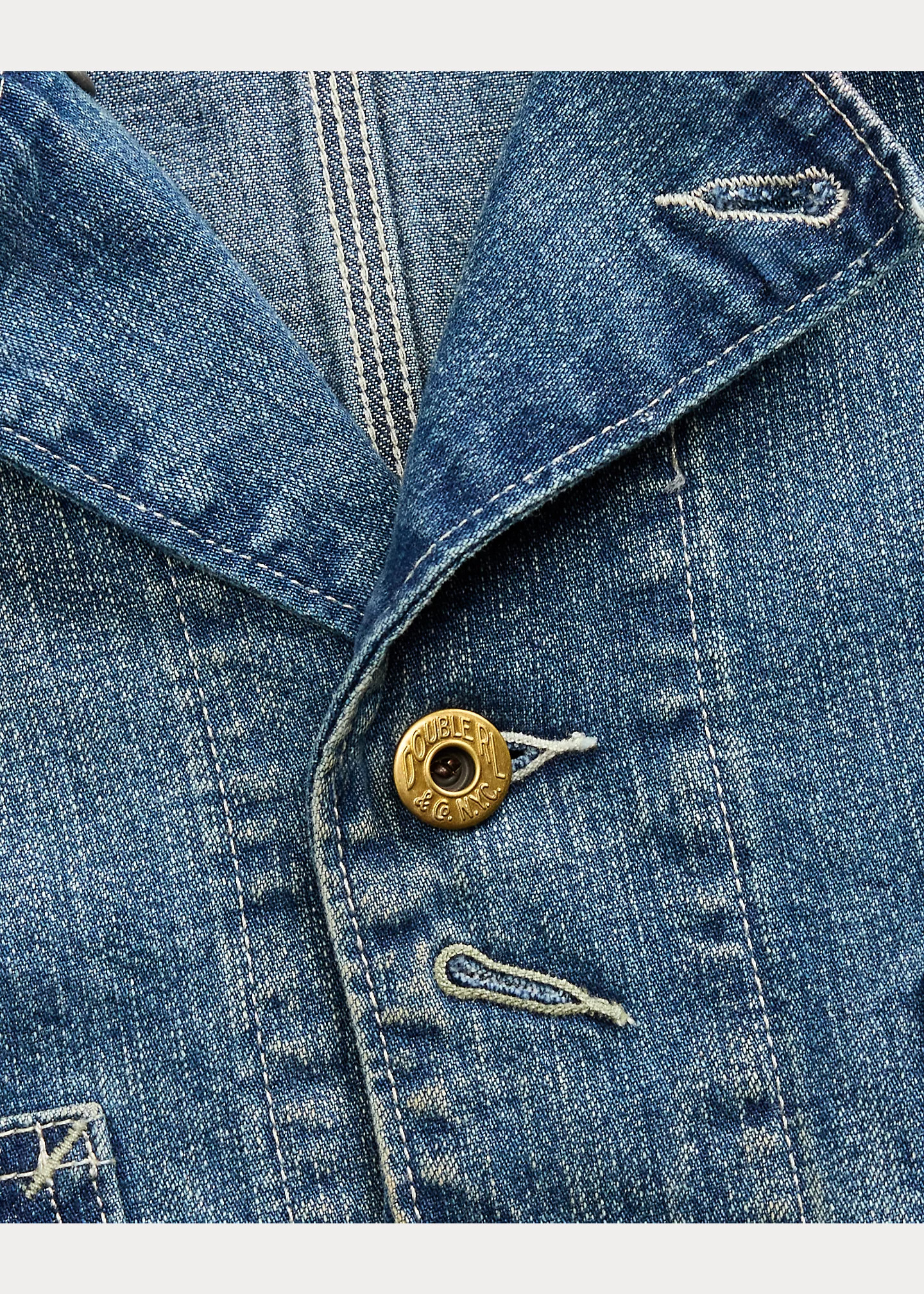 Corduroy-Collar Indigo Denim Jacket - 4