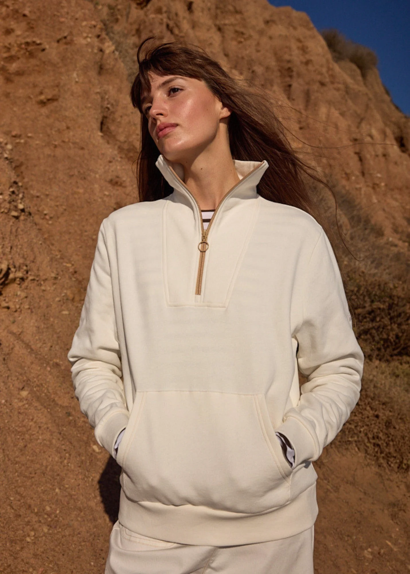 LOU Cotton Fleece Quarter-Zip Sweatshirt - 1