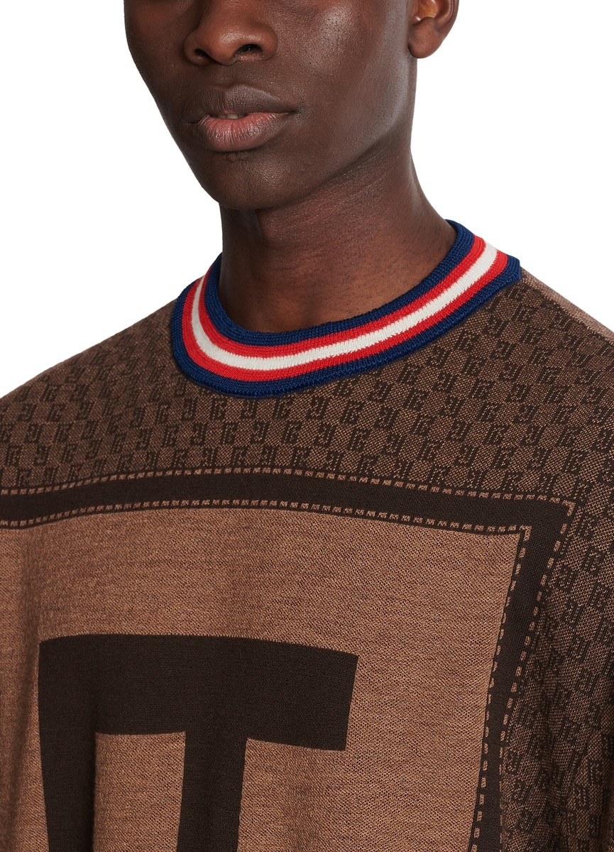 Knit sweater with mini monogram - 4