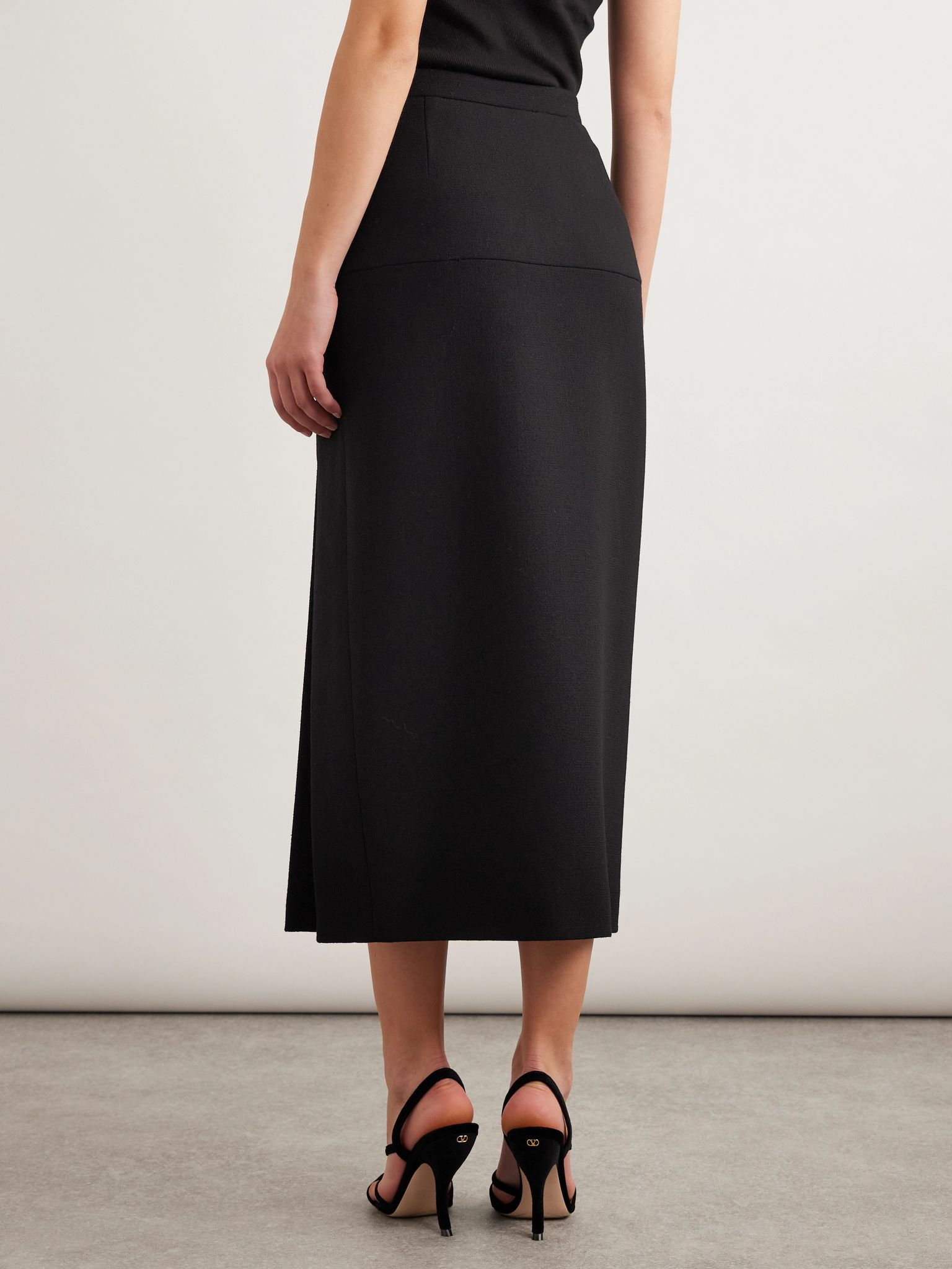 Wool midi skirt Black - 4