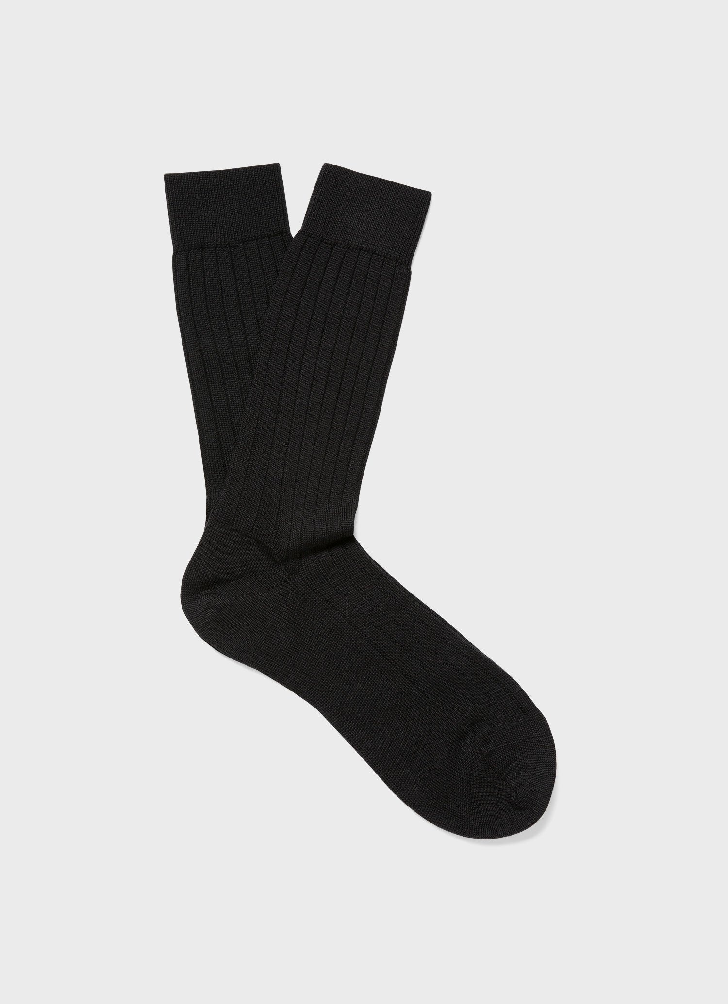 Merino Wool Rib Socks - 1