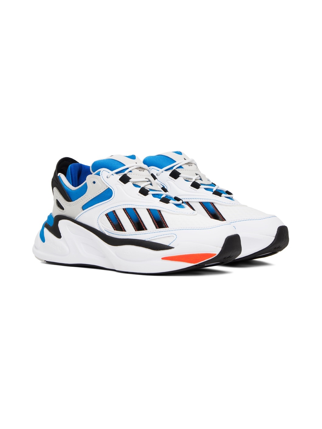 White & Blue Ozmorph Sneakers - 4