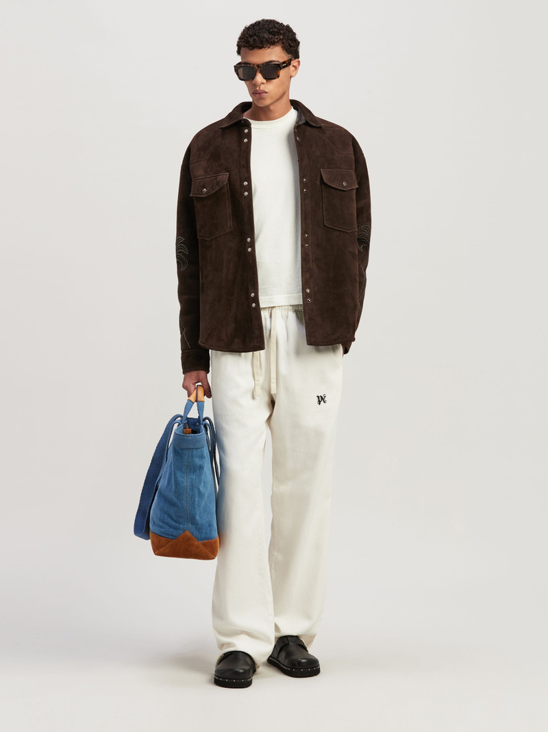 Palm Angels Palms Stud Leather Shirt outlook