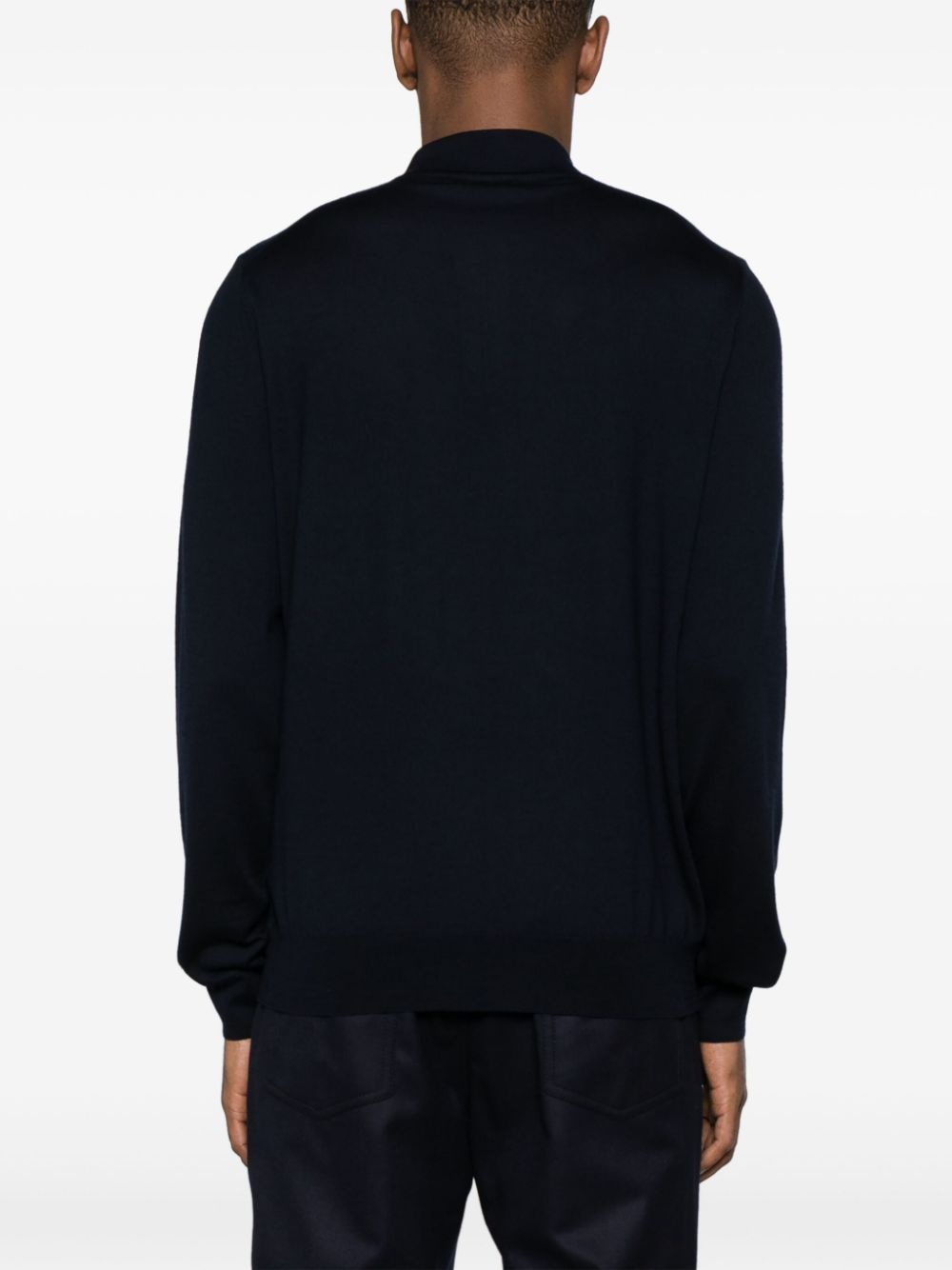 half-zip virgin wool polo shirt - 4