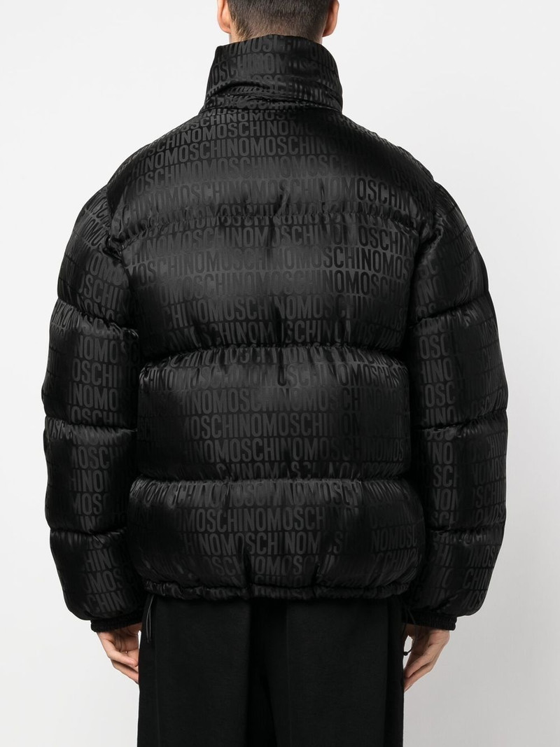 all-over logo print padded jacket 4