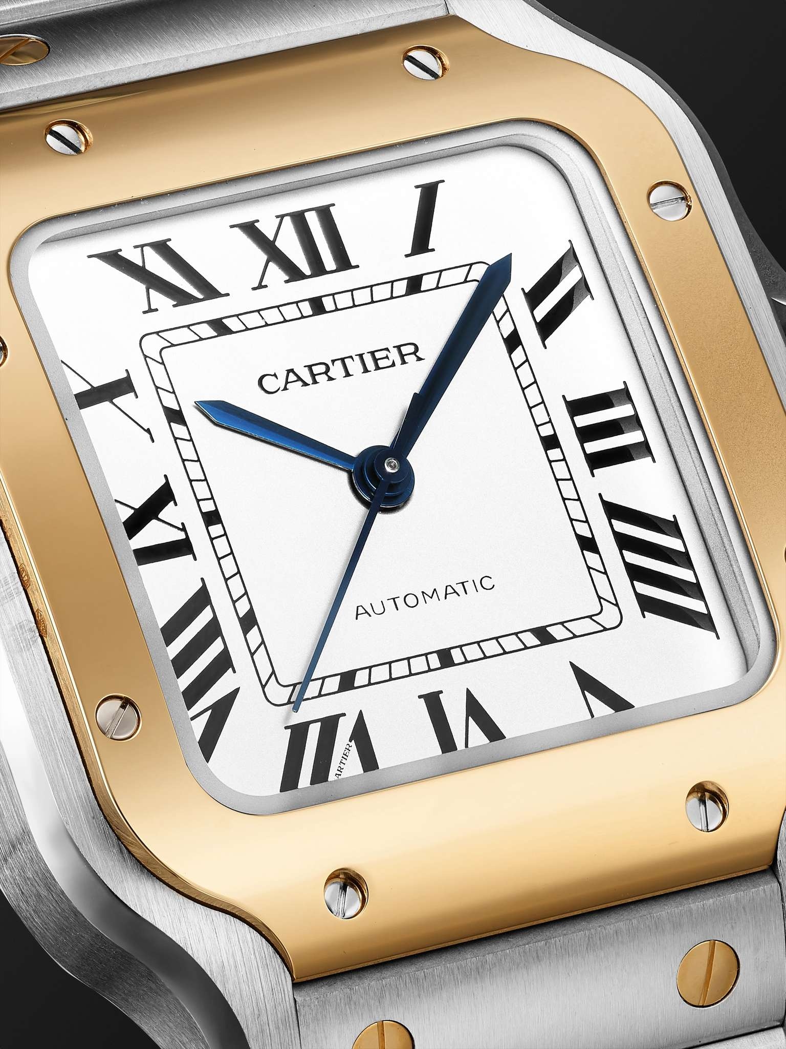 Santos de Cartier Automatic 35.1mm Interchangeable 18-Karat Gold, Stainless Steel and Leather Watch, - 5