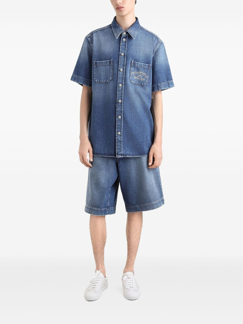 Dolce & Gabbana logo-embroidered denim shorts outlook