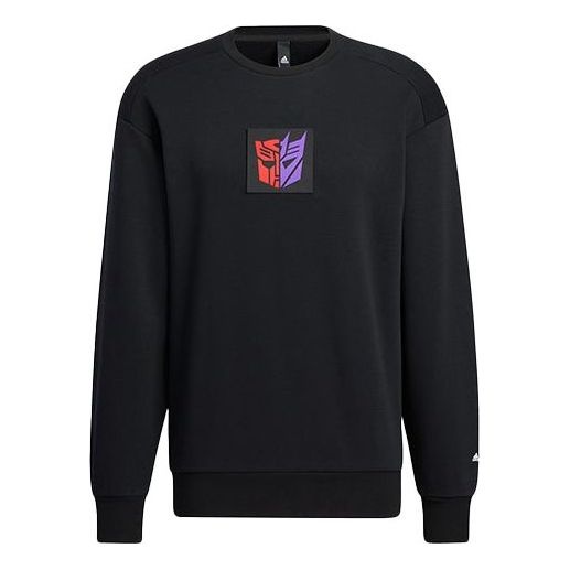 adidas x Transformers Crossover CNY TF Turf SWEAT 22 Pattern Printing Sports Pullover Black HM7449 - 1