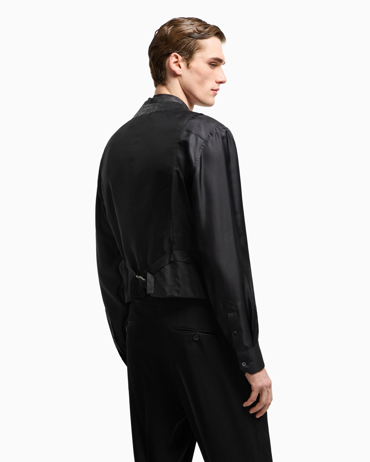 SINGLE-BREASTED WAISTCOAT IN A VISCOSE BLEND WITH RHINESTONES - 3