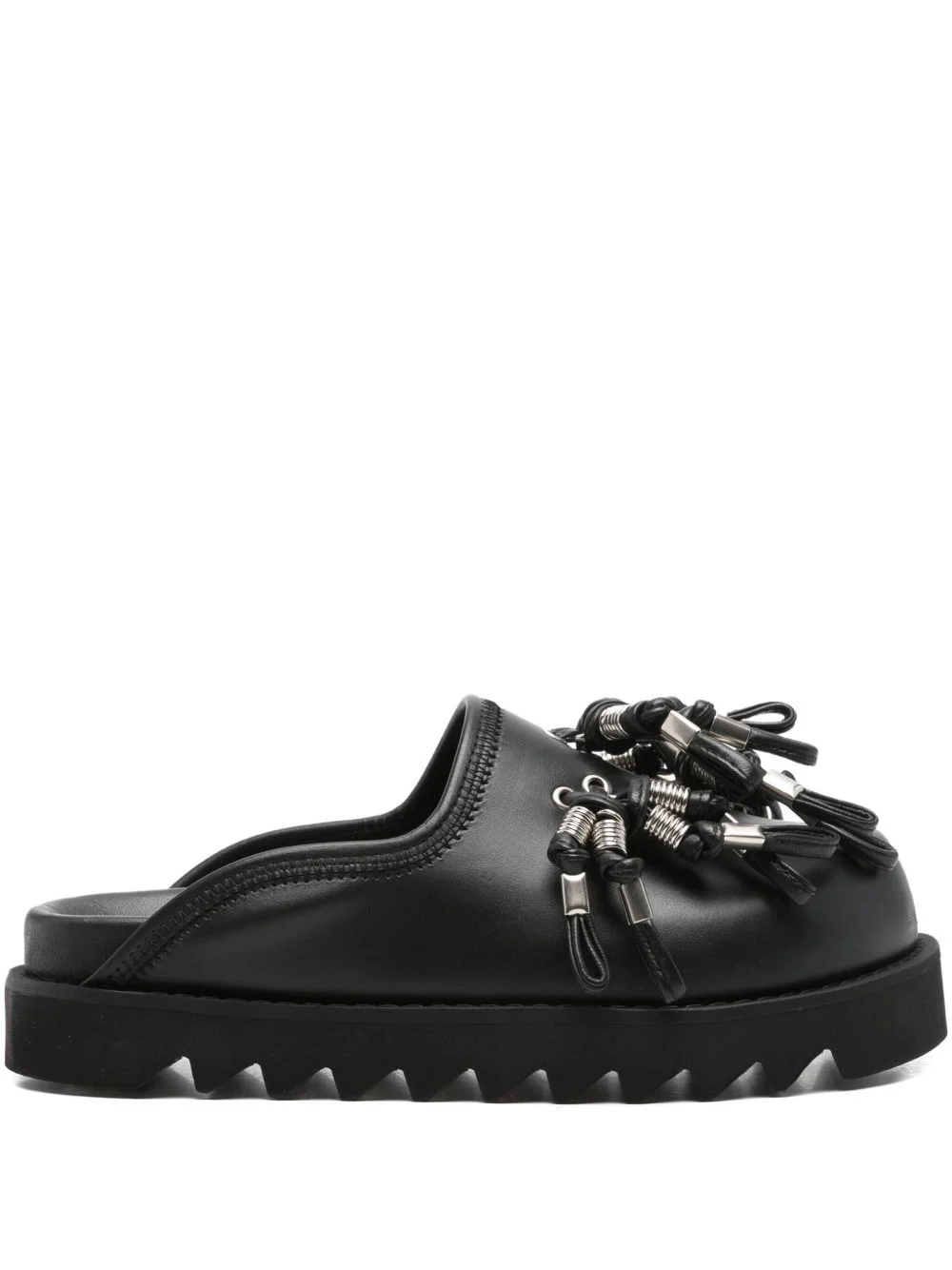 tassel-embellished leather mules - 1