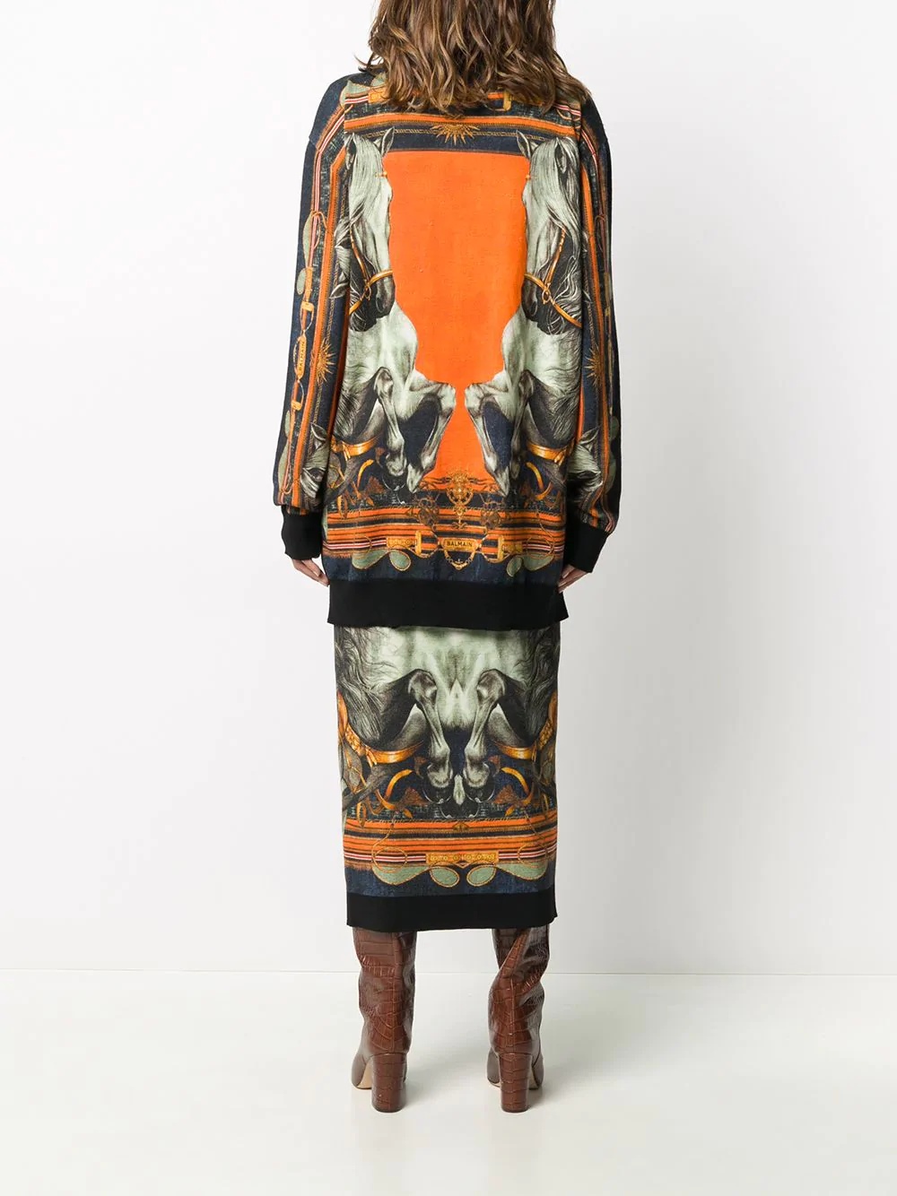 printed wool knit cardigan  - 4