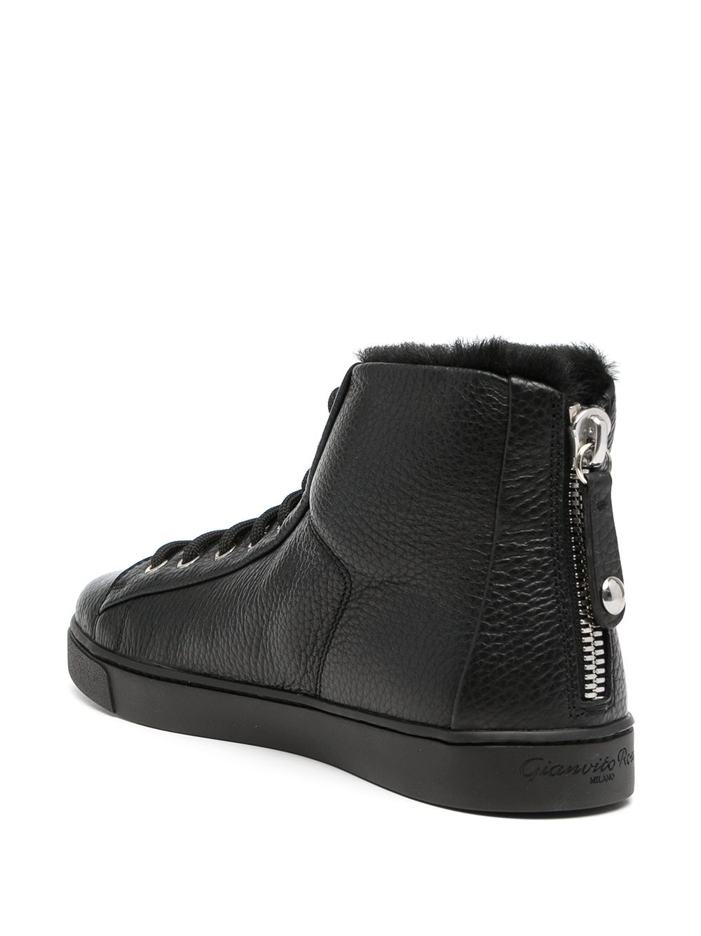pebbled high-top sneakers - 3