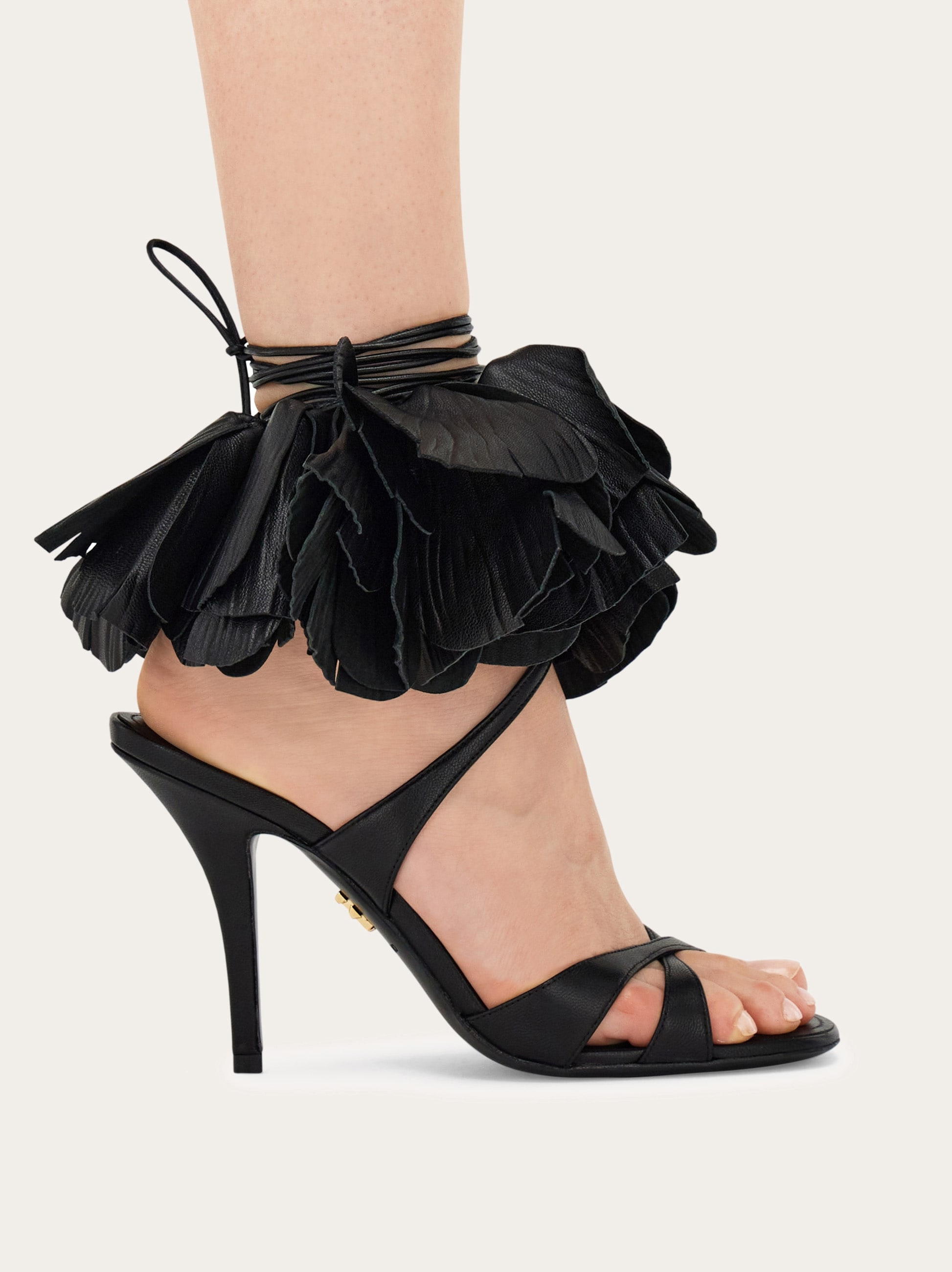 Flower embellished high heel sandal - 3