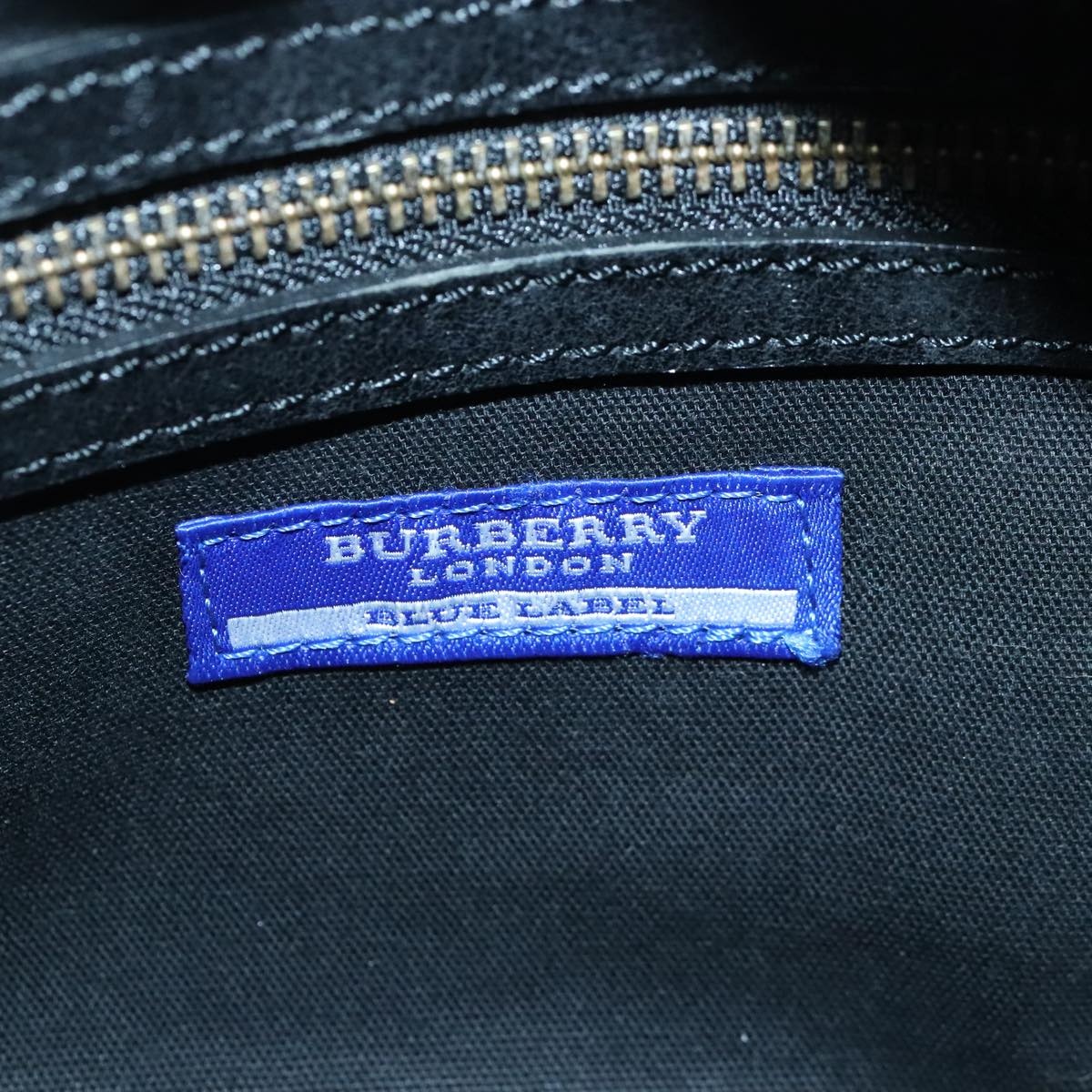 Burberry Nova Check Blue Label Shoulder Bag Wool Leather Black - 10