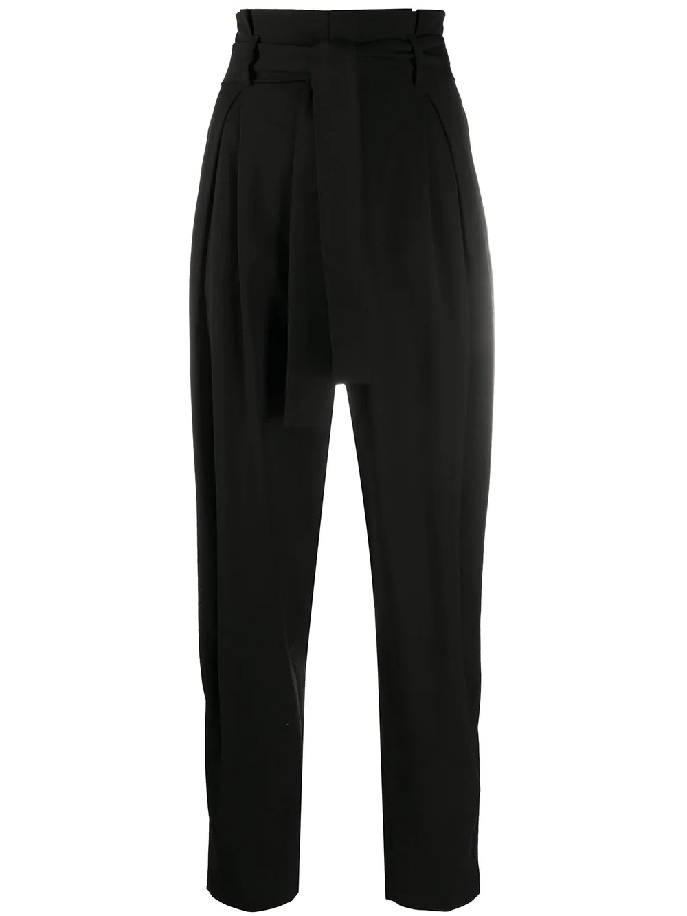 pleat-detail tapered trousers - 1