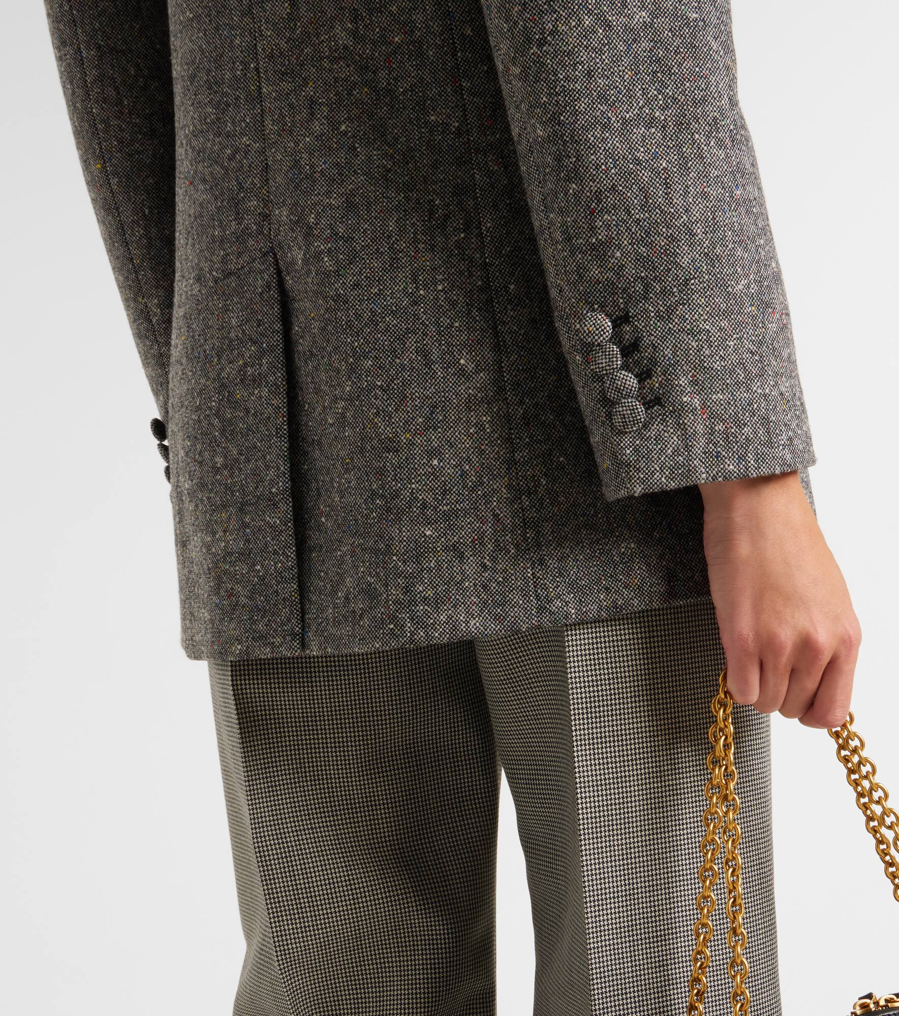 Double-breasted wool-blend blazer - 6