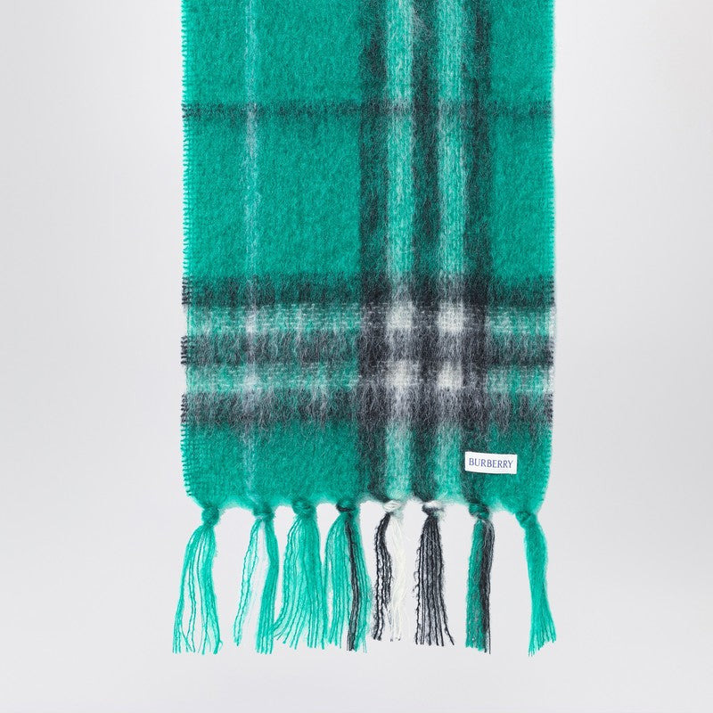 Burberry Green Check Wool And Mohair Scarf Men - 2