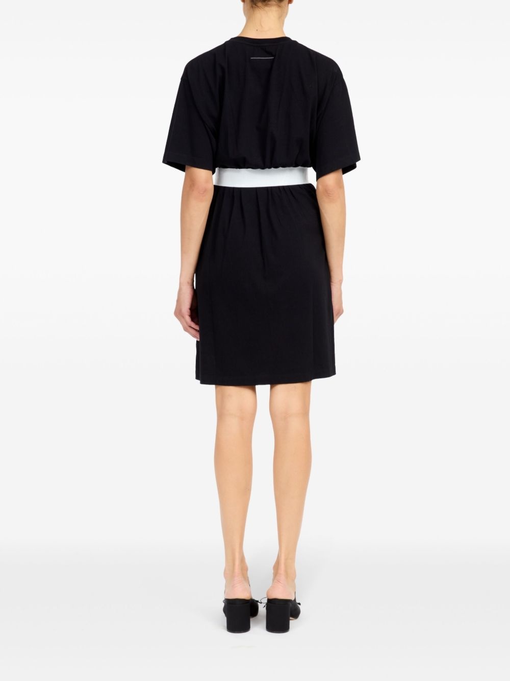 belted cotton T-shirt dress - 4