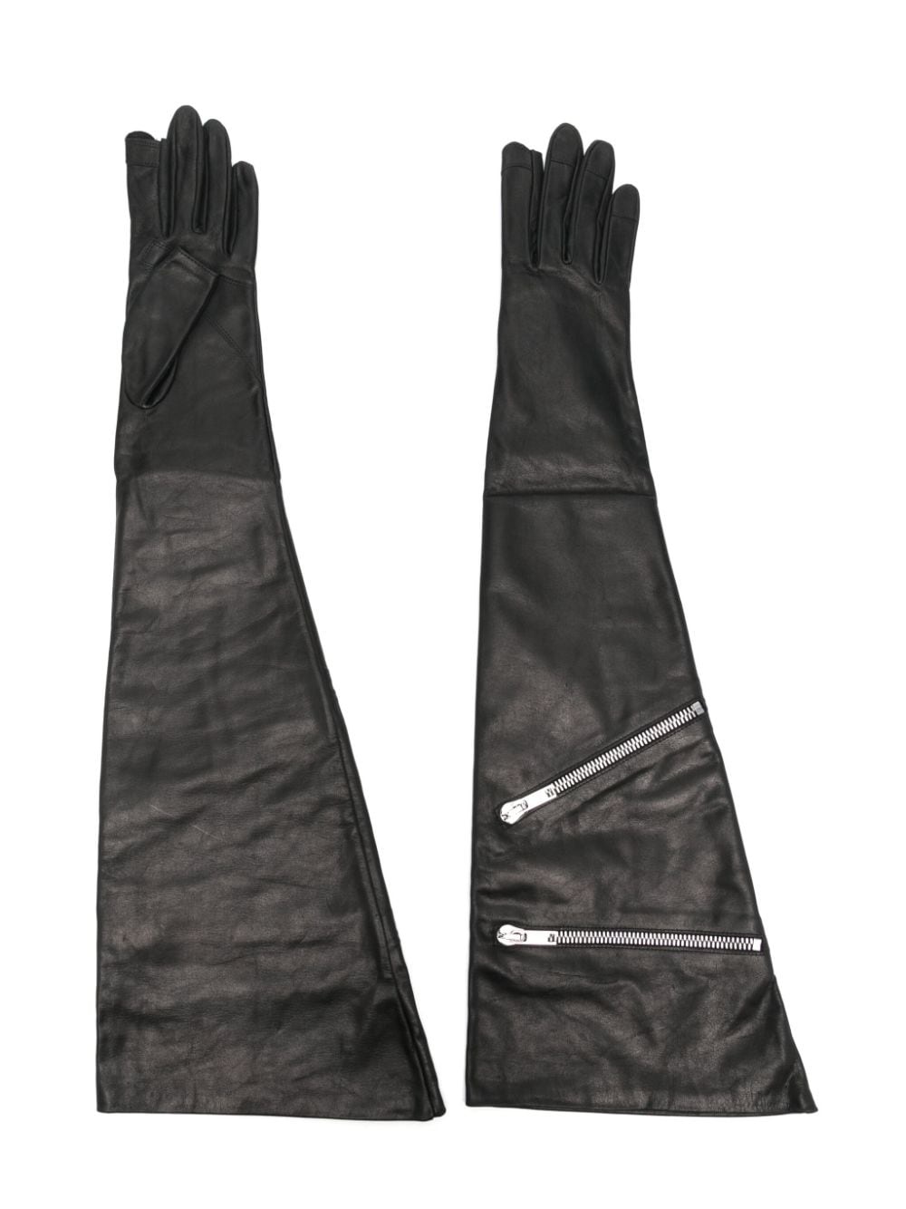 zip-detailed gloves - 1