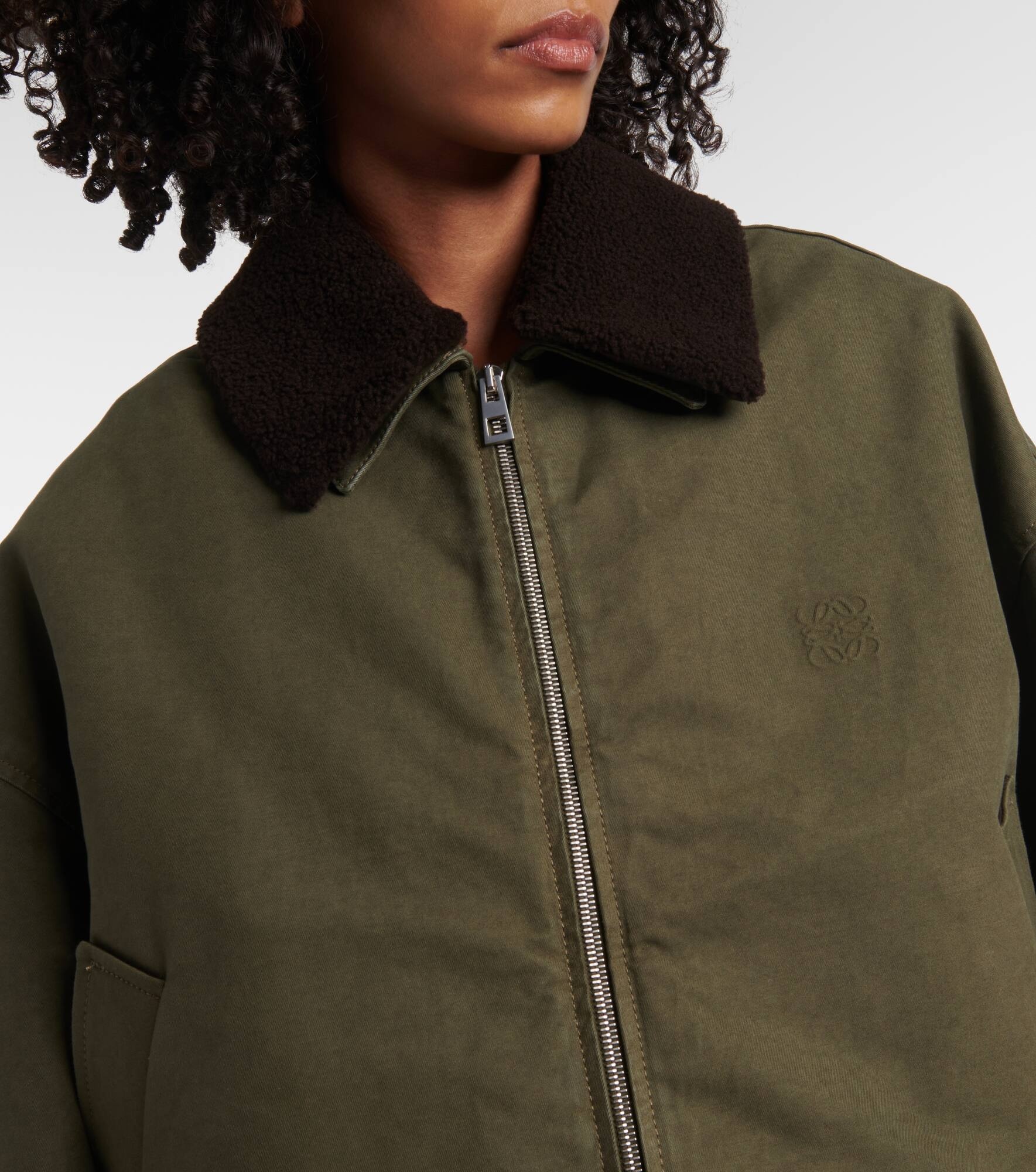 Shearling-trimmed cotton twill blouson - 4