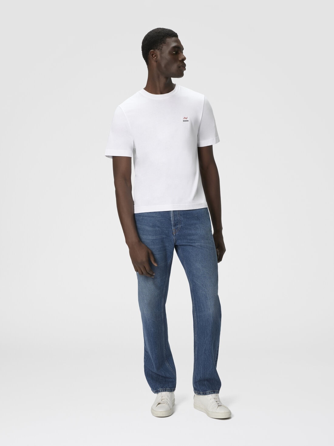 Crew Neck T-Shirt in Cotton with Embroidery and Logo - 2
