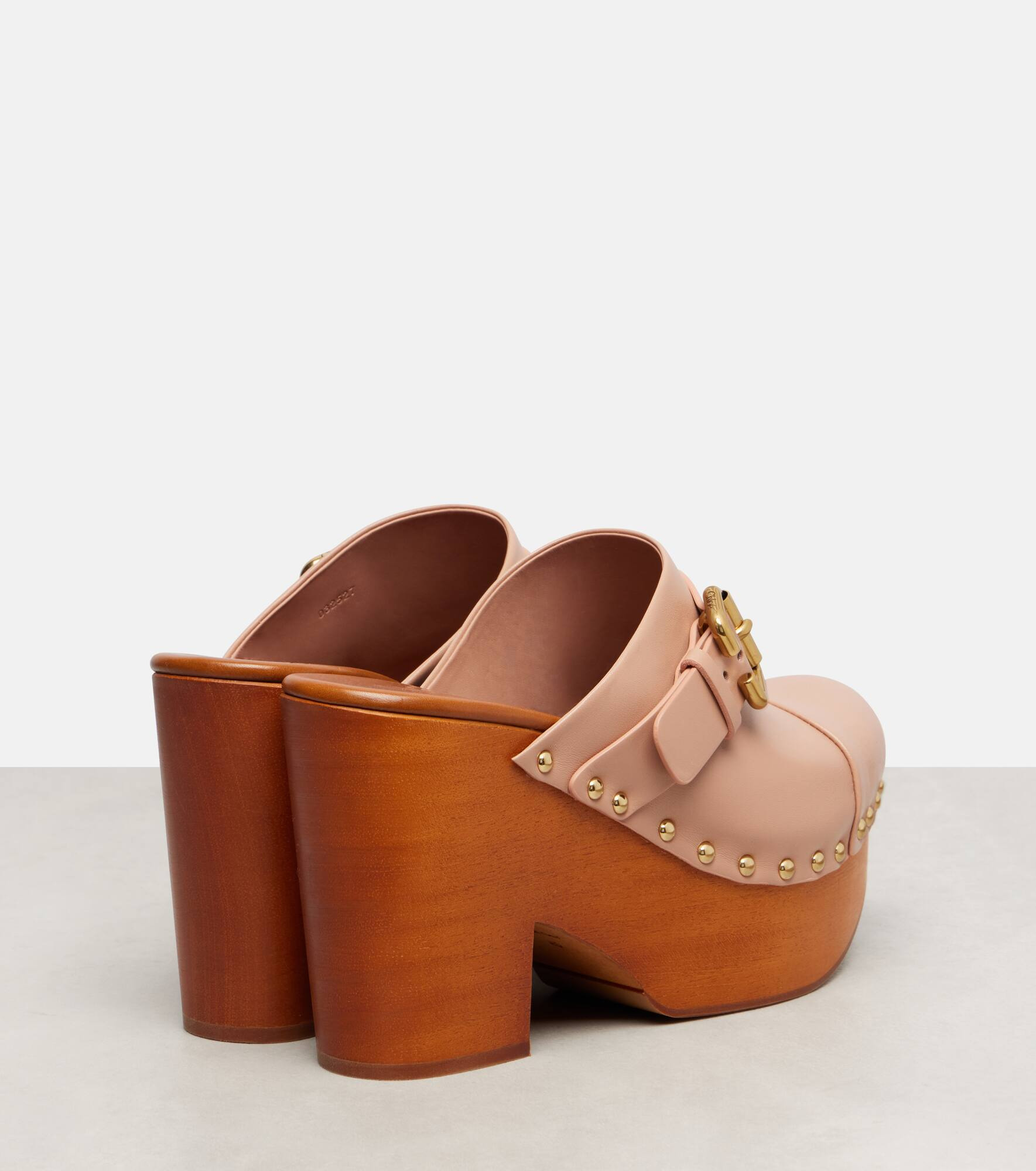 Jeannette 80 studded leather clogs - 2