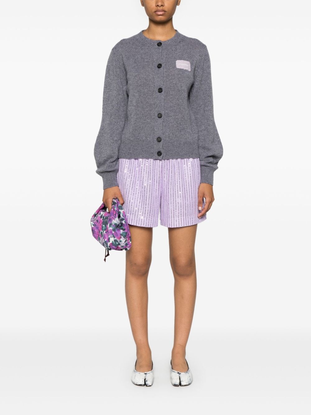 logo-patch cashmere cardigan - 2