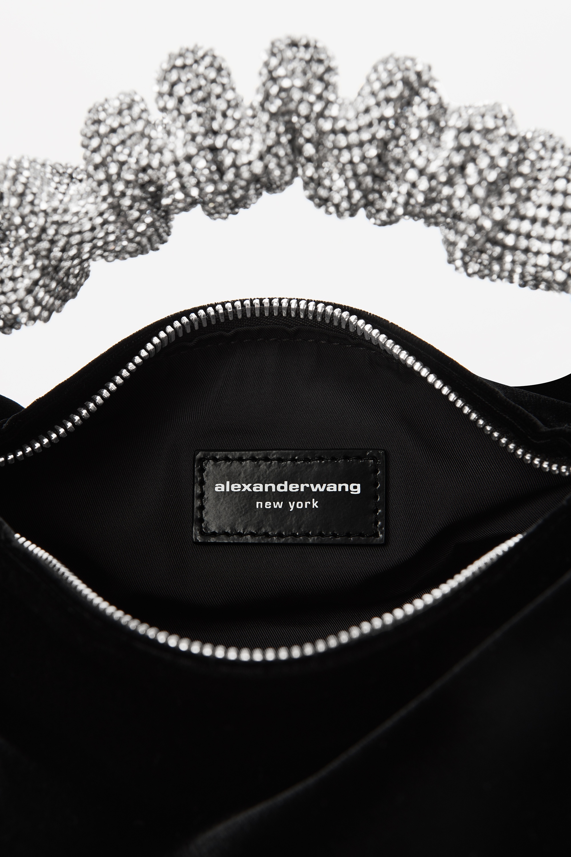 SCRUNCHIE MINI BAG IN VELVET CRYSTAL - 5