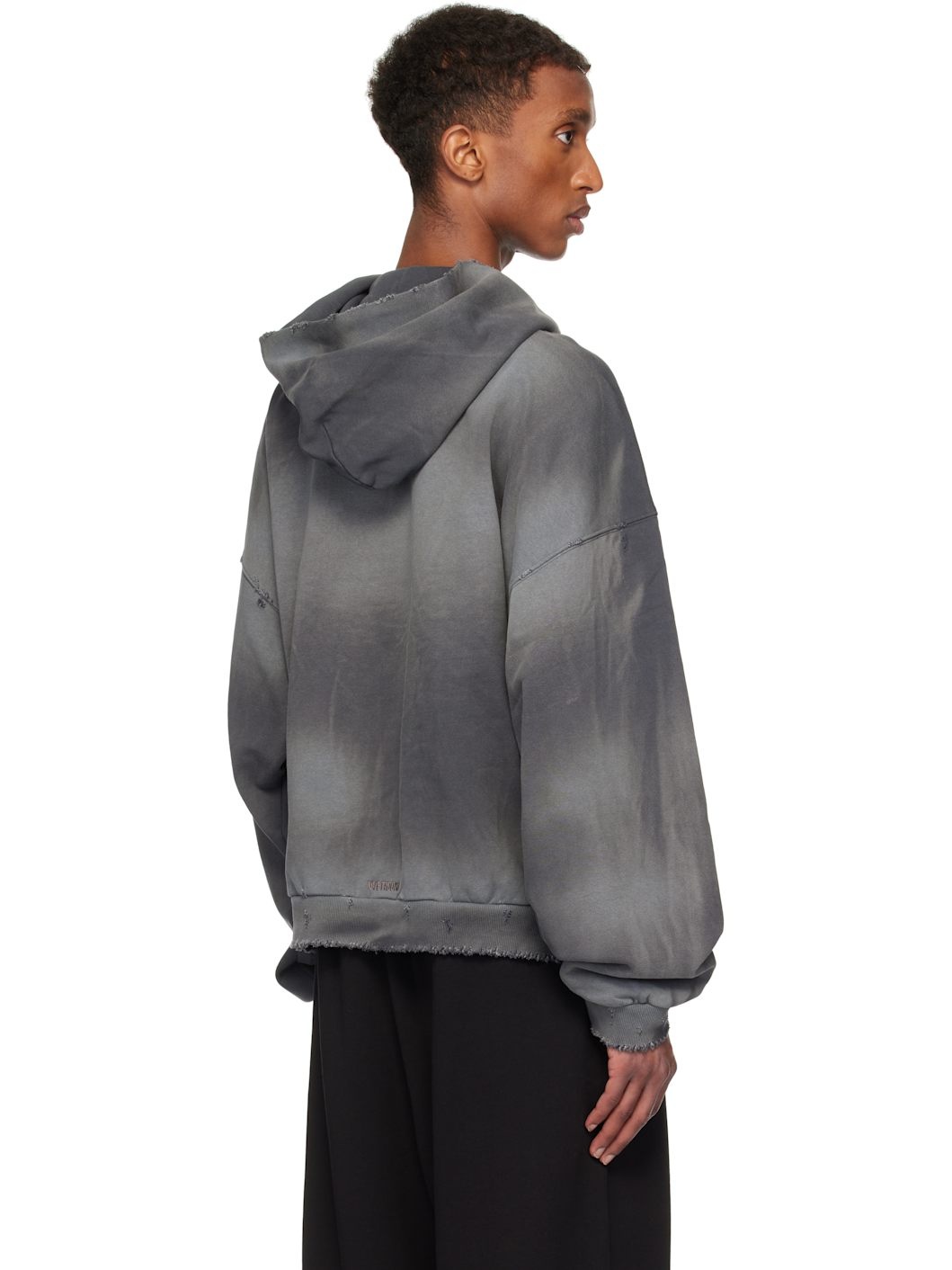 Gray Distressed Zip-up Hoodie - 3