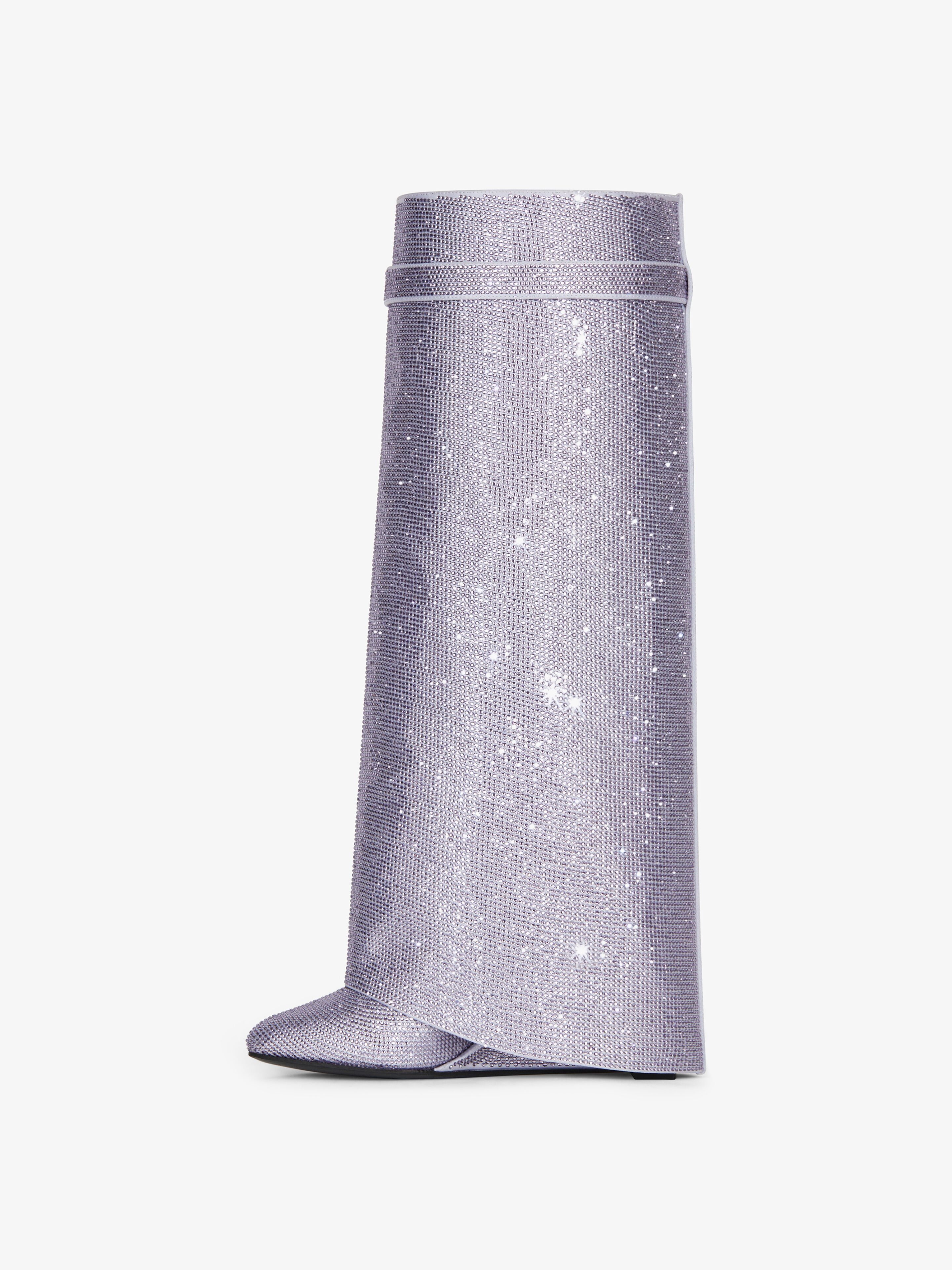 SHARK LOCK BOOTS IN SATIN WITH STRASS - 5